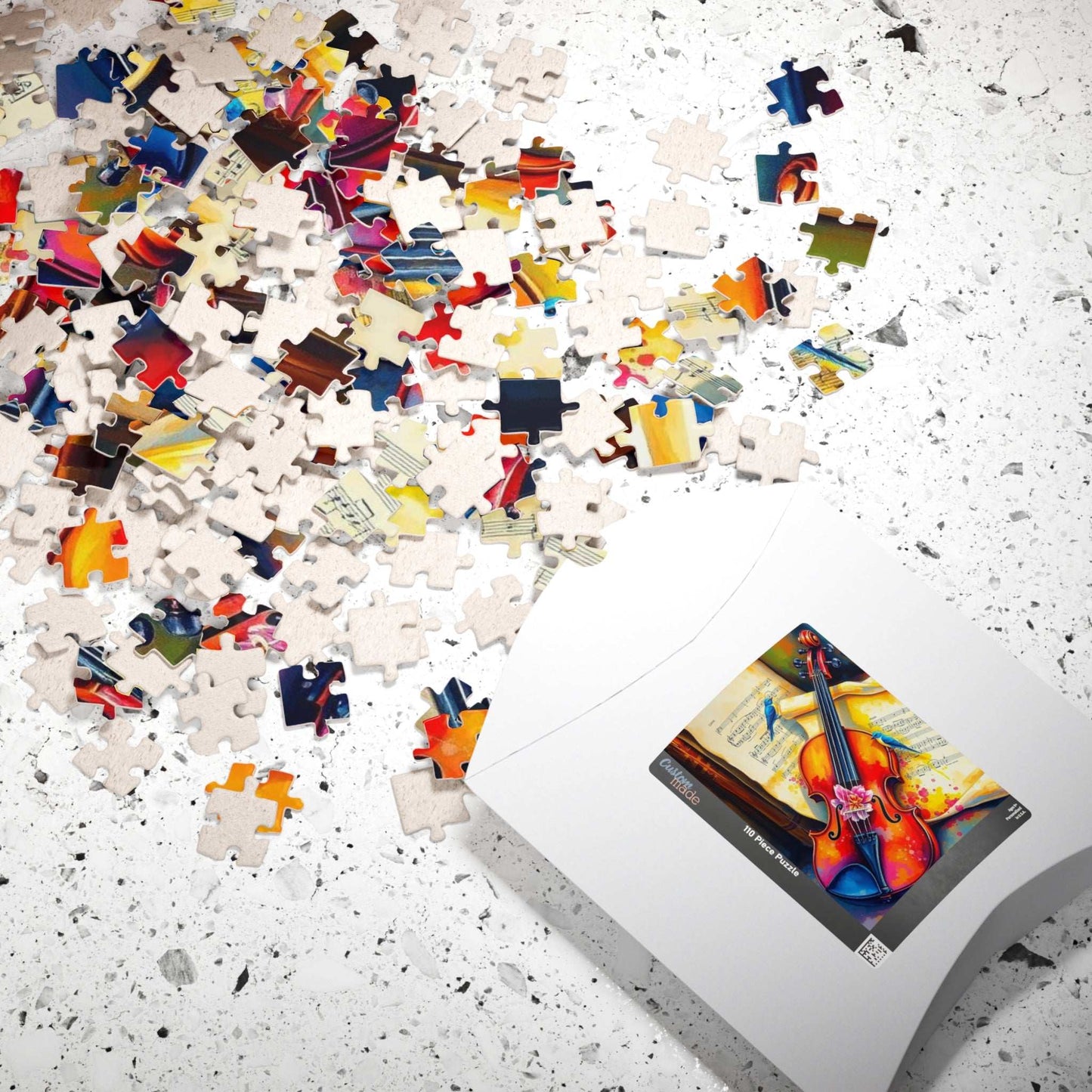 Violin Music Sheets Jigsaw Puzzle - Vintage Style Art, Gift for Musician, Music Teacher & Violin Lover, Brain Teaser, Fun Family Game Night