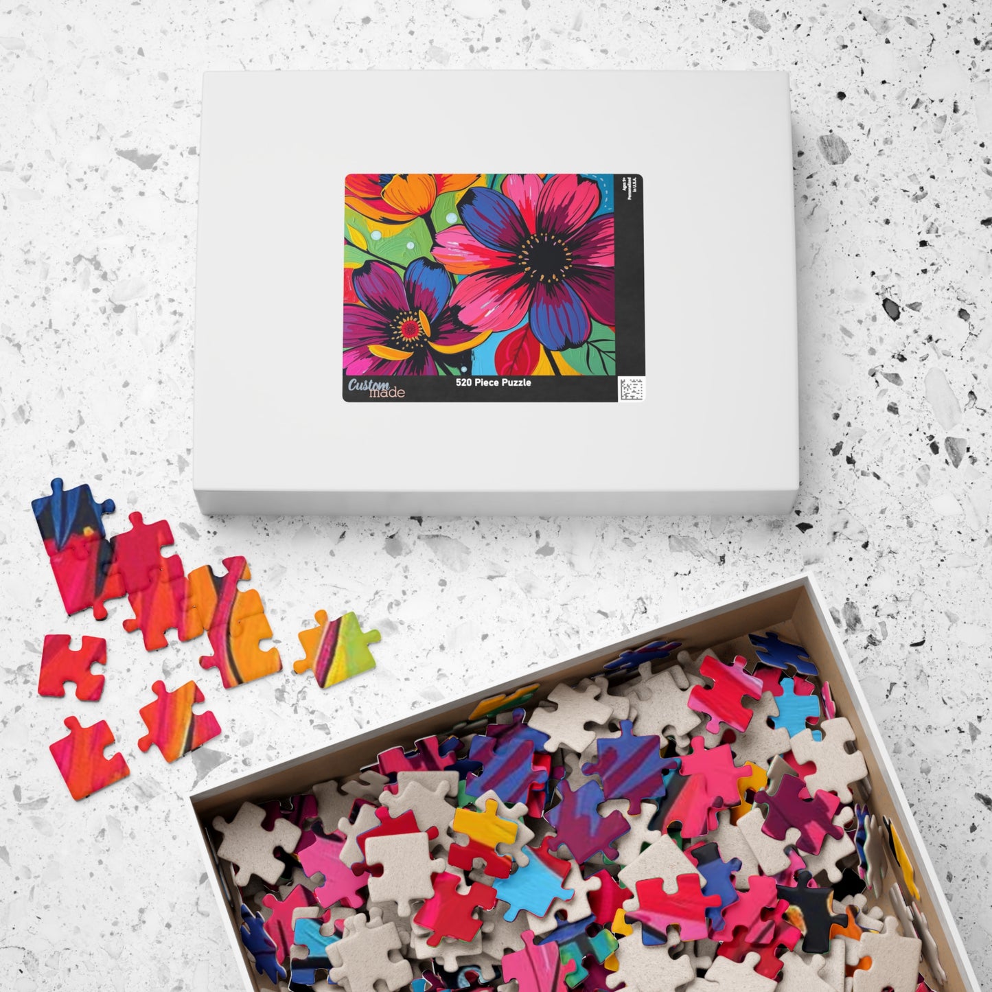 Floral Art Puzzle, Colorful Flower Jigsaw for Relaxation, Gift for Puzzlers, Home Entertainment, Fun Family Activity, Mindful Brain Teaser Puzzle The Puzzle Chest