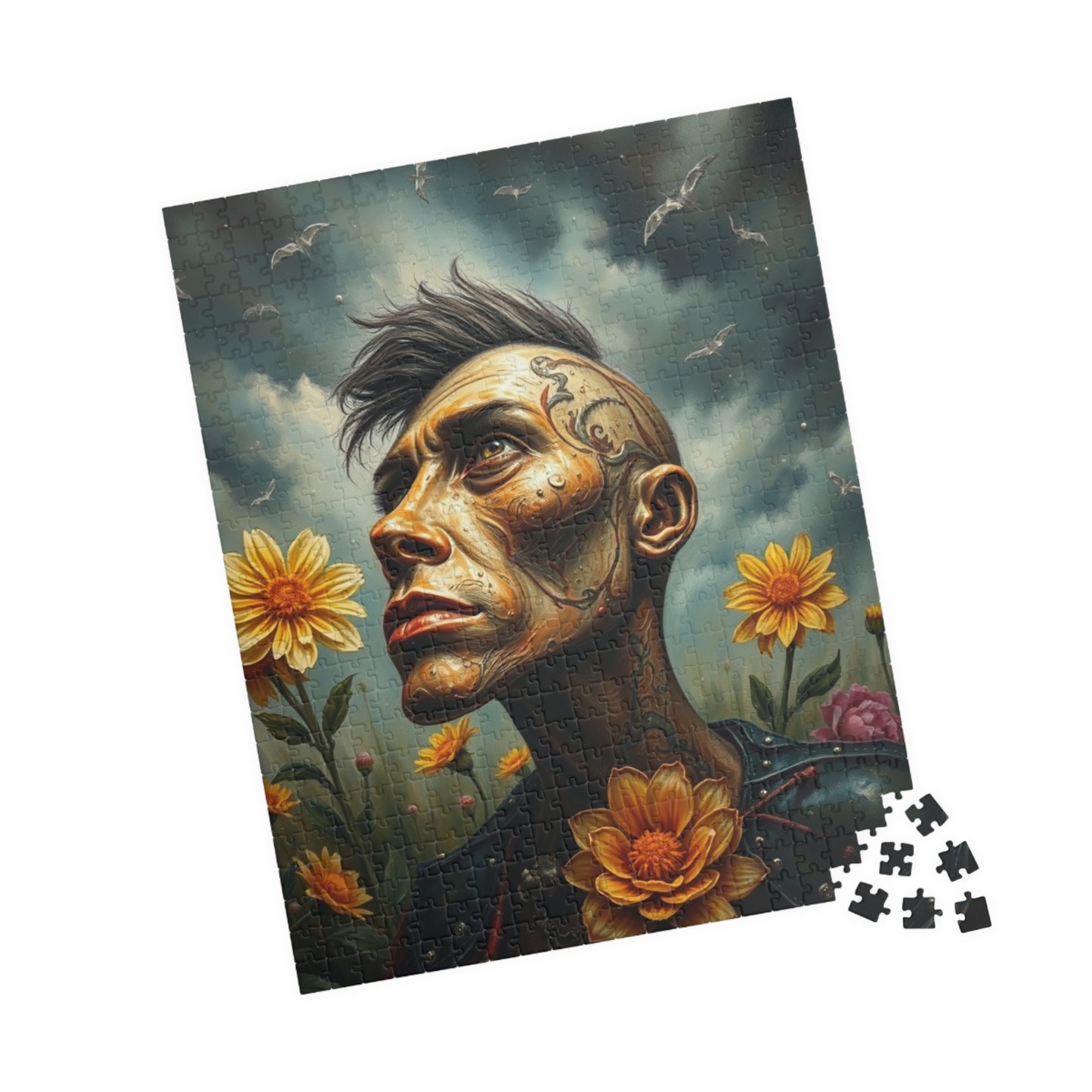 Steampunk Artistic Puzzle - Tattooed Man Design, 110-1014 pieces, Unique Gift, Home Decor, Mindful Activity, Creative Challenge Puzzle The Puzzle Chest