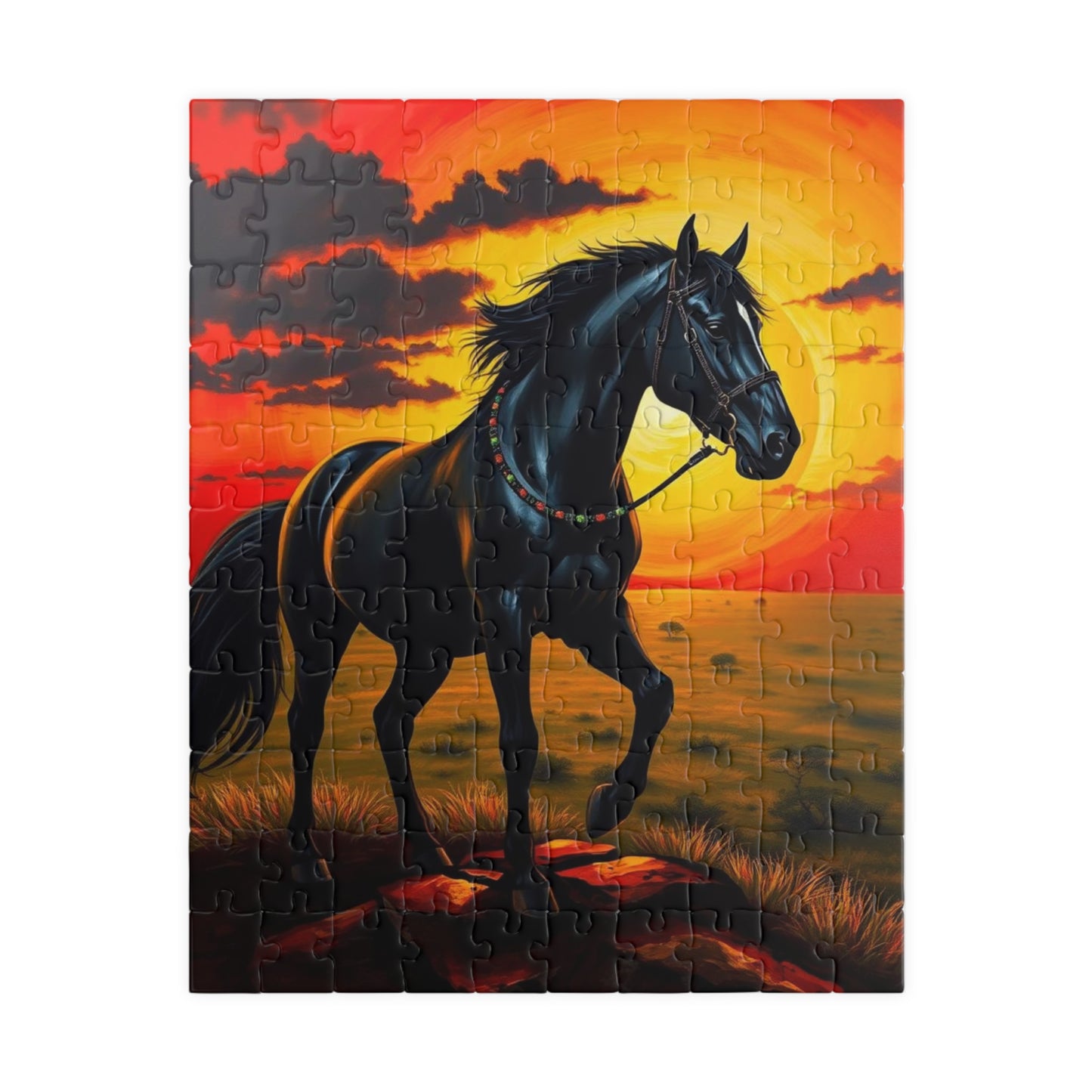 Majestic Horse Jigsaw Puzzle Game for Adults, Horse Lover Gift for Friend Animal Enthusiast, Equestrian Art, Family Bonding, Mental Exercise 110 pcs (Vertical) Puzzle The Puzzle Chest