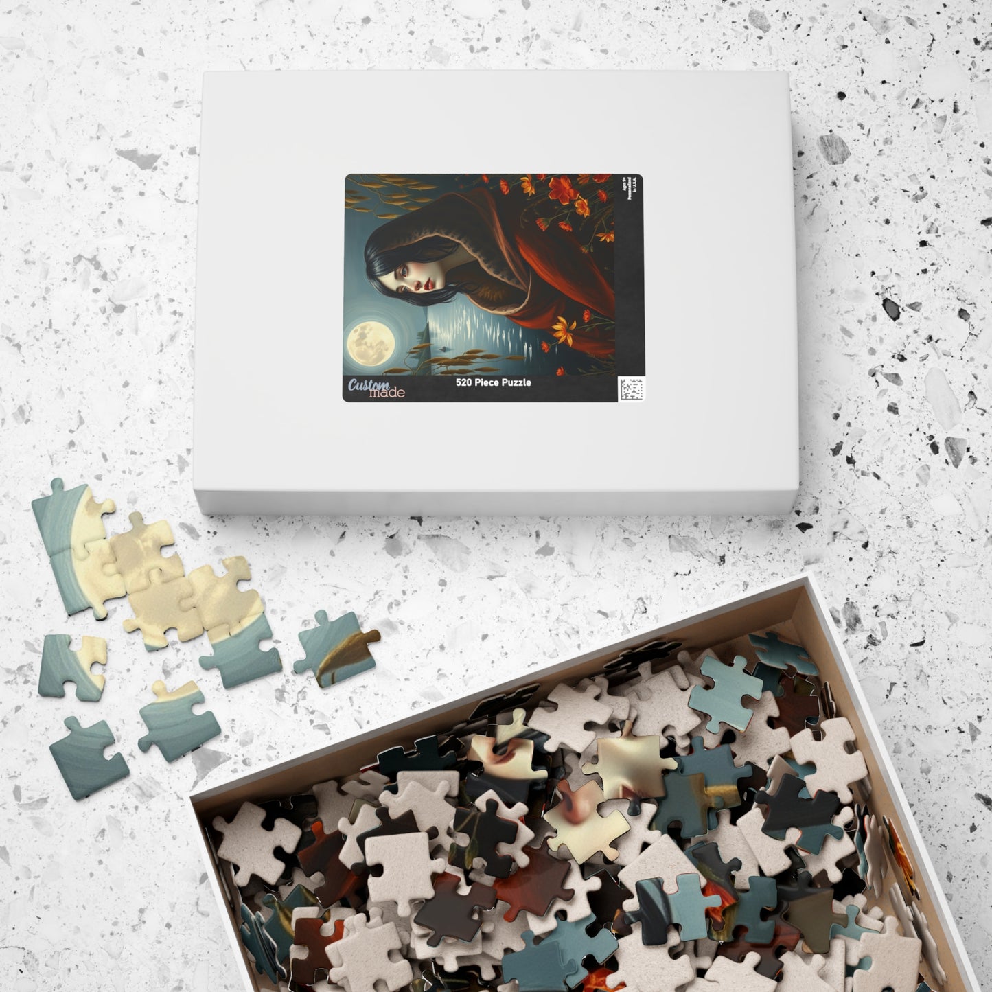 Mythical Selkie Puzzle, Moonlit Serene River Scene Jigsaw Game for Adults, Relaxing Unique Gift for Puzzles Lovers, 110-1014 Pieces Solo Fun