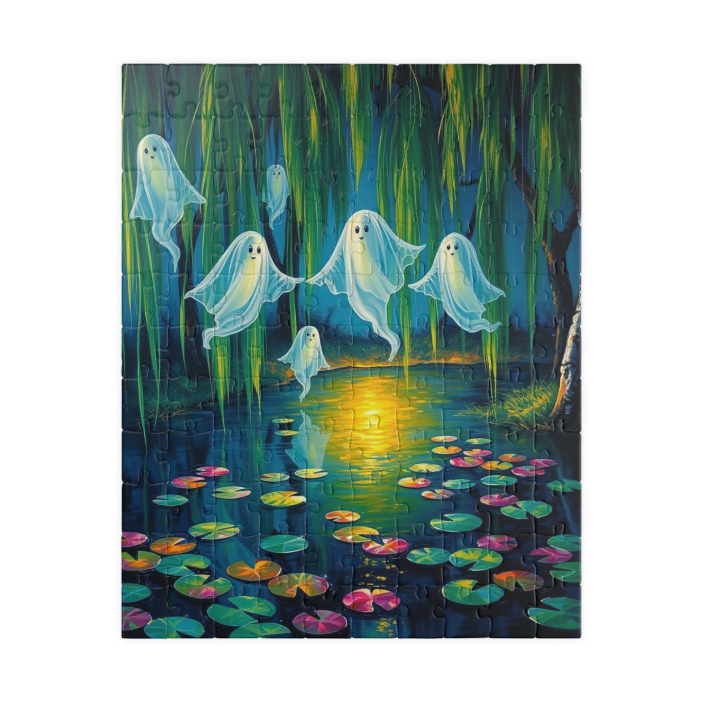 Whispers Through Willows - Mystical Ghosts Puzzle, Puzzle Lover Gift for Friend, Family Game Night, Halloween Fun, 110-1014 Piece Options