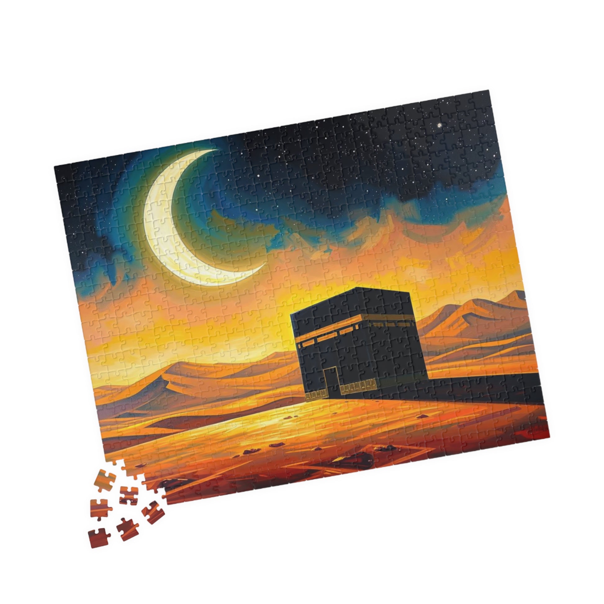 Islamic Jigsaw Puzzle - Kaaba Desert Oasis | Family Game, Gift for Friend Muslim, Home Entertainment, or Celebrations Puzzle The Puzzle Chest