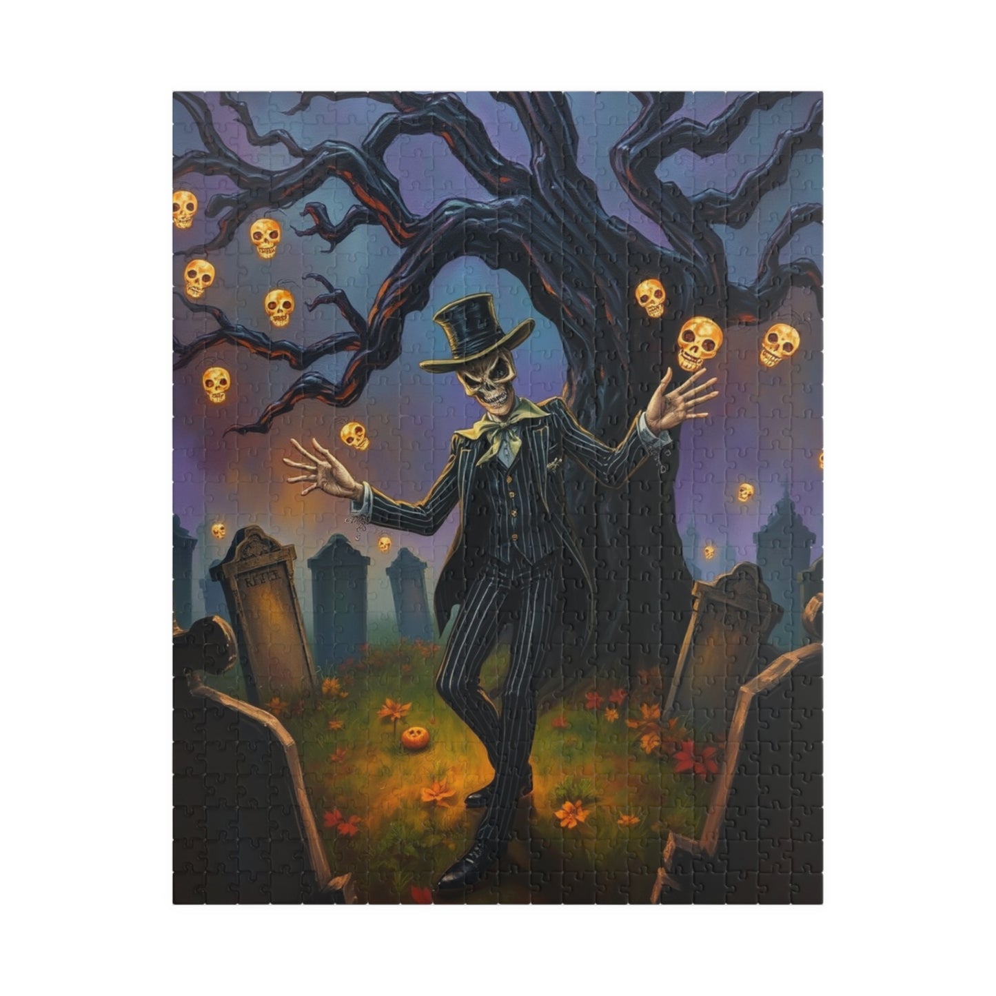 Halloween Themed Puzzle, Spooky Skeleton Design, Adult Jigsaw Game for Fall Decor, Family Game Night, Perfect for Autumn Celebrations, Gift 520 pcs (Vertical) Puzzle The Puzzle Chest