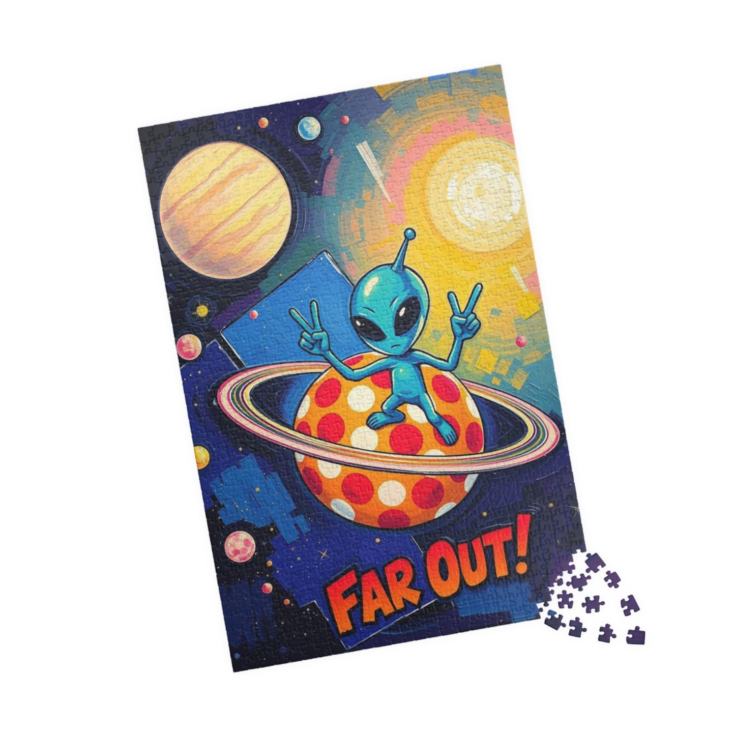 Far Out Alien Puzzle | Fun Space Theme Pop Art Jigsaw Educational Game, Cool Gift for Adults, Family Bonding Activity, Brain Teaser Puzzle The Puzzle Chest