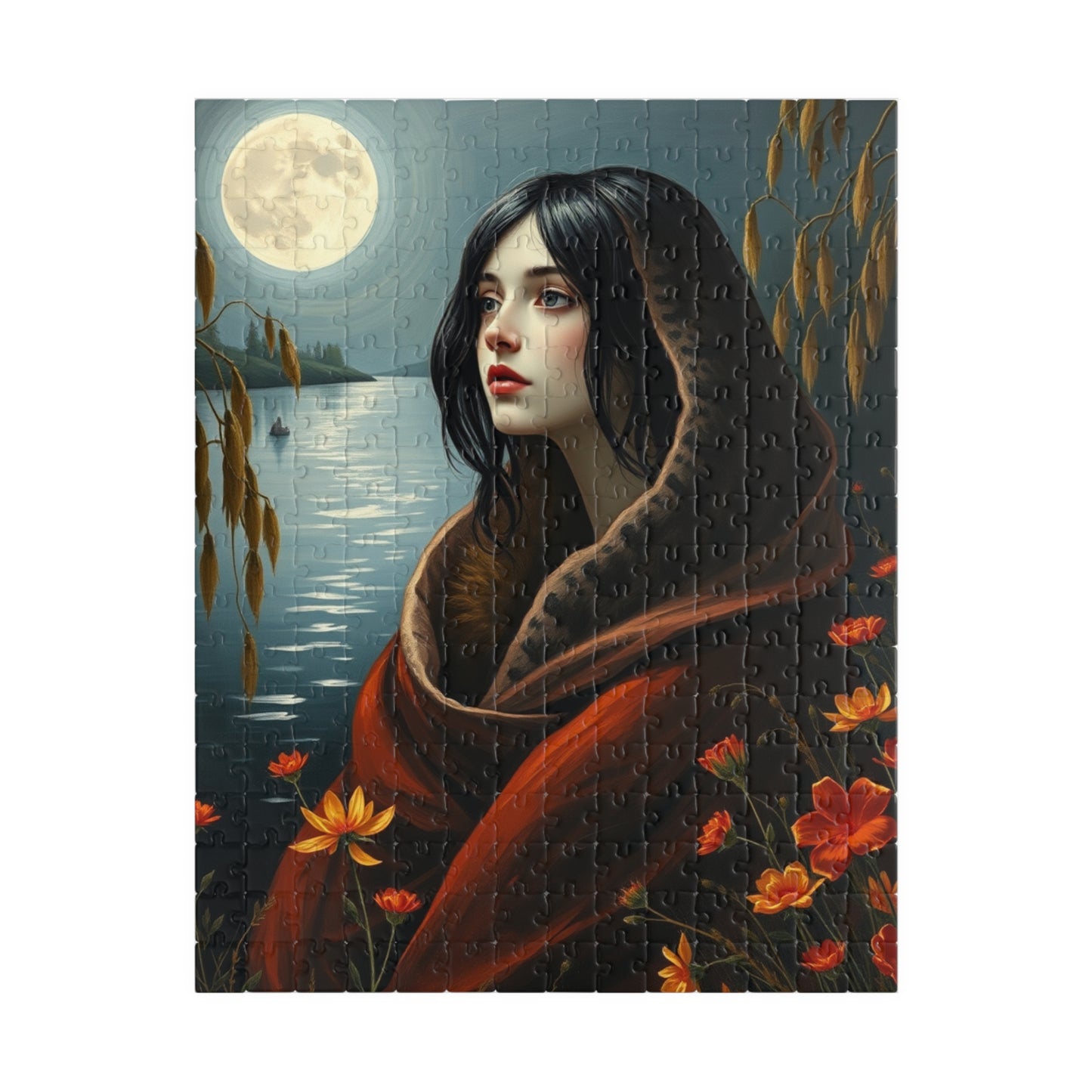 Mythical Selkie Puzzle, Moonlit Serene River Scene Jigsaw Game for Adults, Relaxing Unique Gift for Puzzles Lovers, 110-1014 Pieces Solo Fun