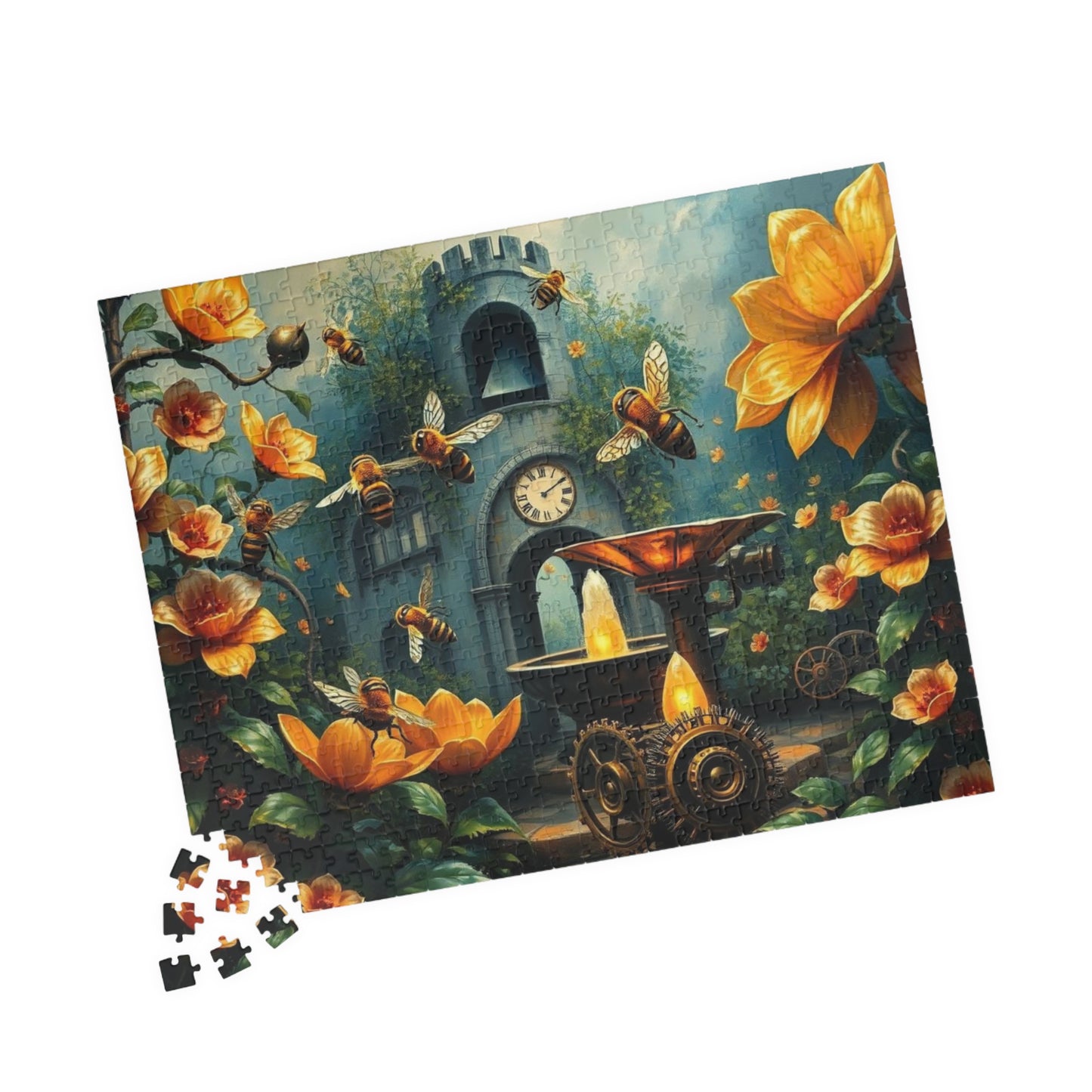 Floral Garden Steampunk Jigsaw Puzzle - Mindful Home Entertainment, Fun Family Game Night, Puzzle Lover Gift for Friend, Unique Brain Teaser Puzzle The Puzzle Chest