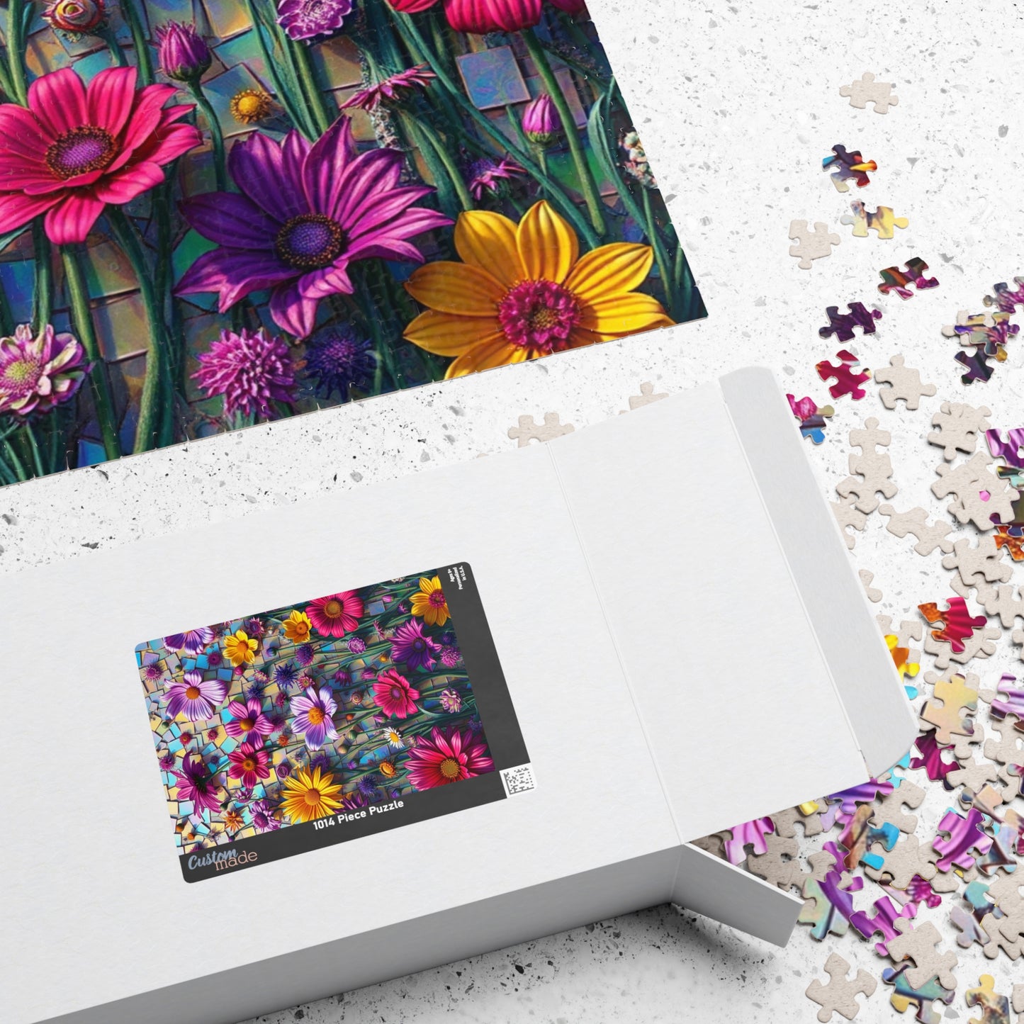 Floral Mosaic Puzzle, 110-1014 Pieces, Flower Jigsaw Game, Relaxing Family Activity, Gift for Puzzle Lovers and Art Enthusiasts, Frameable Puzzle The Puzzle Chest