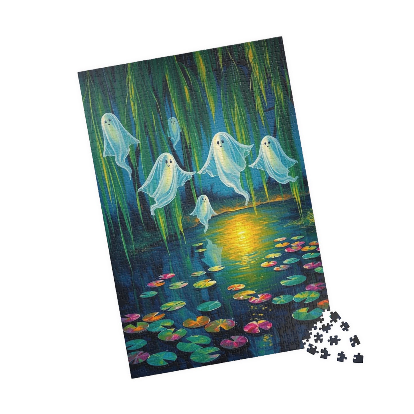 Whispers Through Willows - Mystical Ghosts Puzzle, Puzzle Lover Gift for Friend, Family Game Night, Halloween Fun, 110-1014 Piece Options