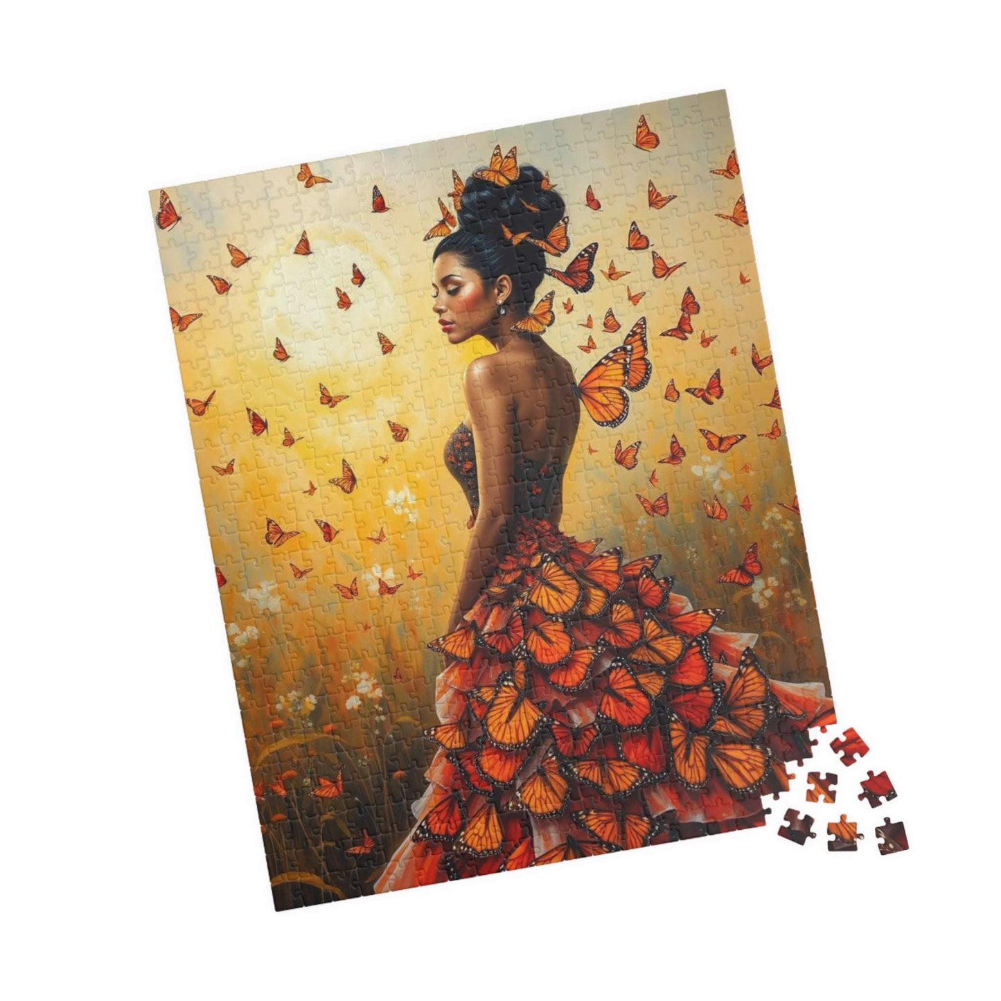 Lady of the Monarch Meadow - Butterfly Fantasy Jigsaw Puzzle
