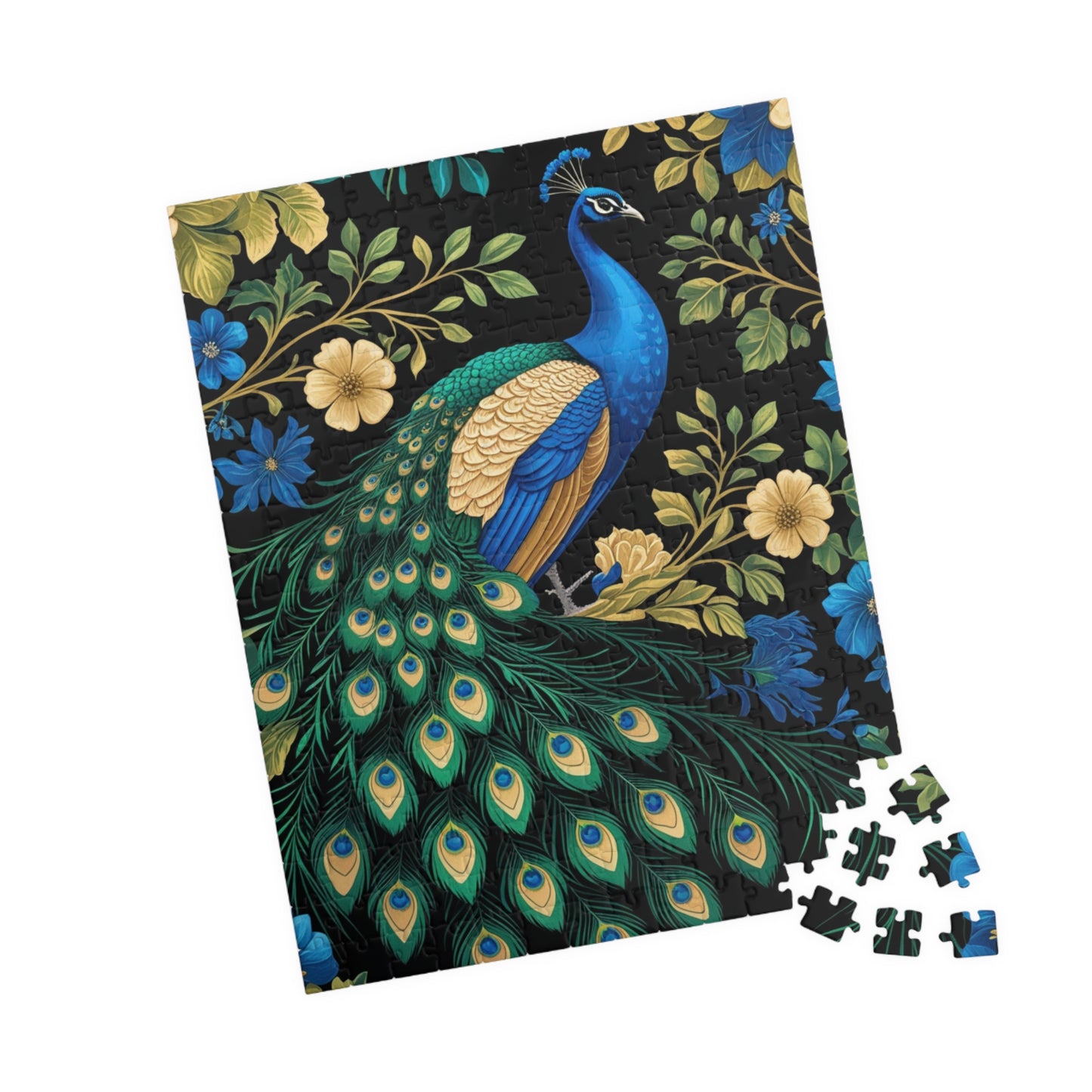 Vintage Peacock Jigsaw Puzzle, Floral Flower Bird Art Design, Tabletop Game Family Activity, Best Gift Animal Lover Puzzle Enthusiast, Hobby Puzzle The Puzzle Chest
