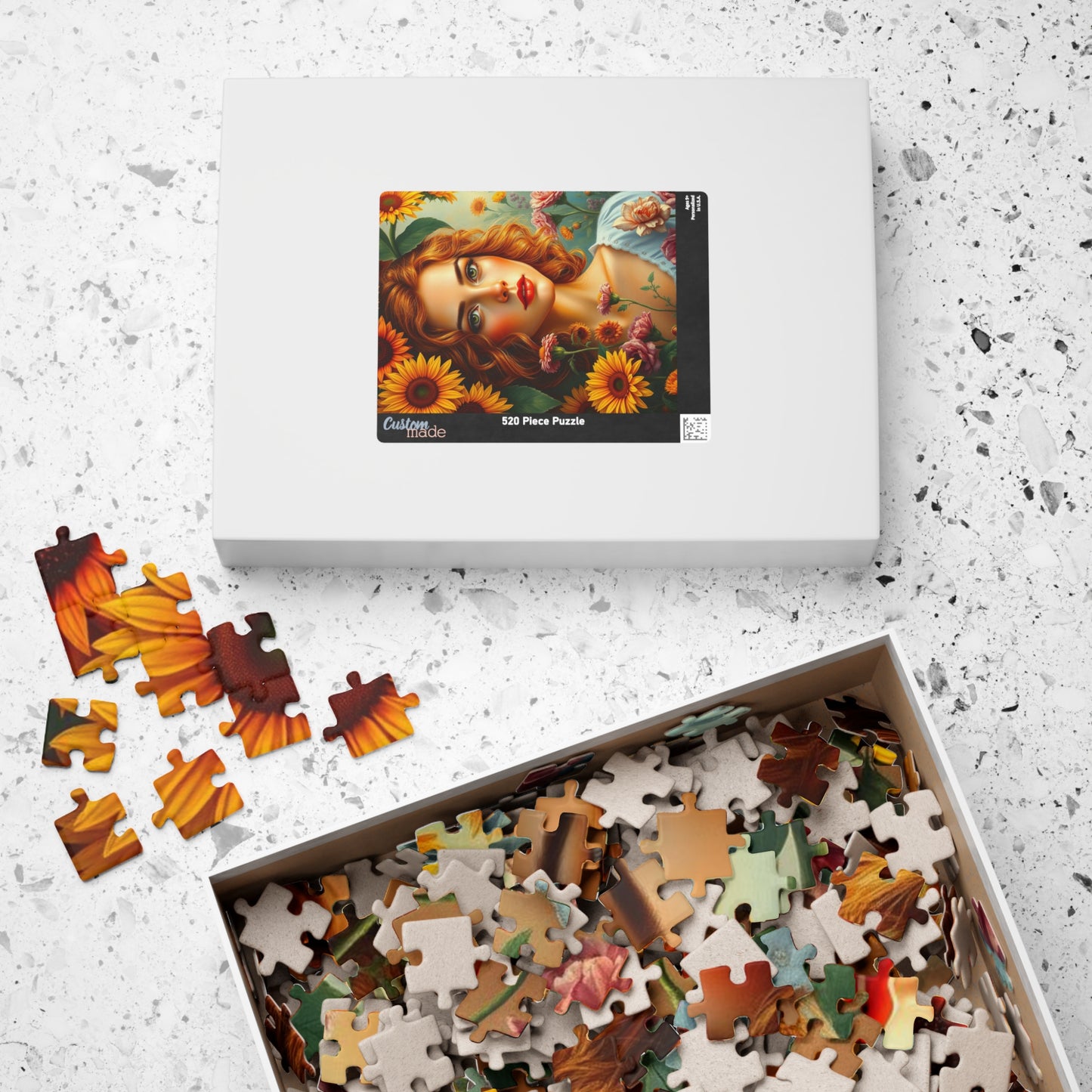 Sunflower Muse Jigsaw Puzzle for Adults, Woman Floral Portrait, Creative Hobby Puzzle Gift for Friends and Family, Fun Challenge Puzzle The Puzzle Chest