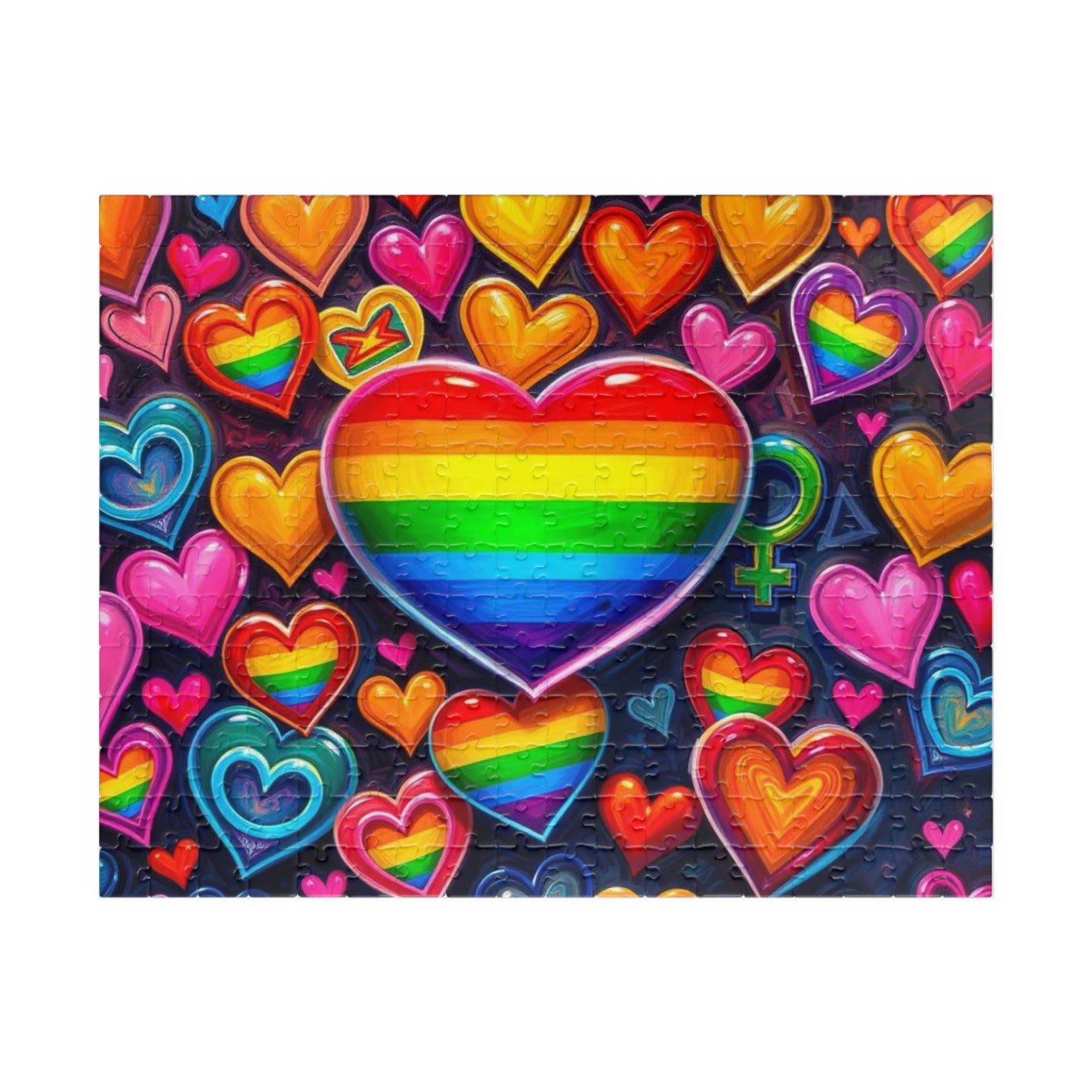 Rainbow Heart Puzzle for Adults - LGBTQ+ Love, Colorful Heart Jigsaw Game, Family Fun, Pride Gift for Puzzle Lovers, Brain Teaser 252 pcs (Horizontal) Puzzle The Puzzle Chest