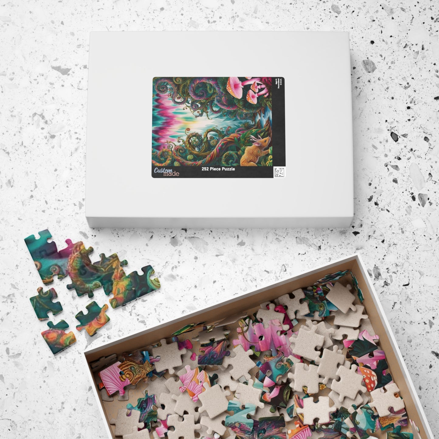 Trippy Jigsaw Puzzle, Vibrant Kaleidoscopic Jungle Scene, Relaxing Solo Game, Puzzle Enthusiasts Entertainment, Puzzling Activity for Adults Puzzle The Puzzle Chest