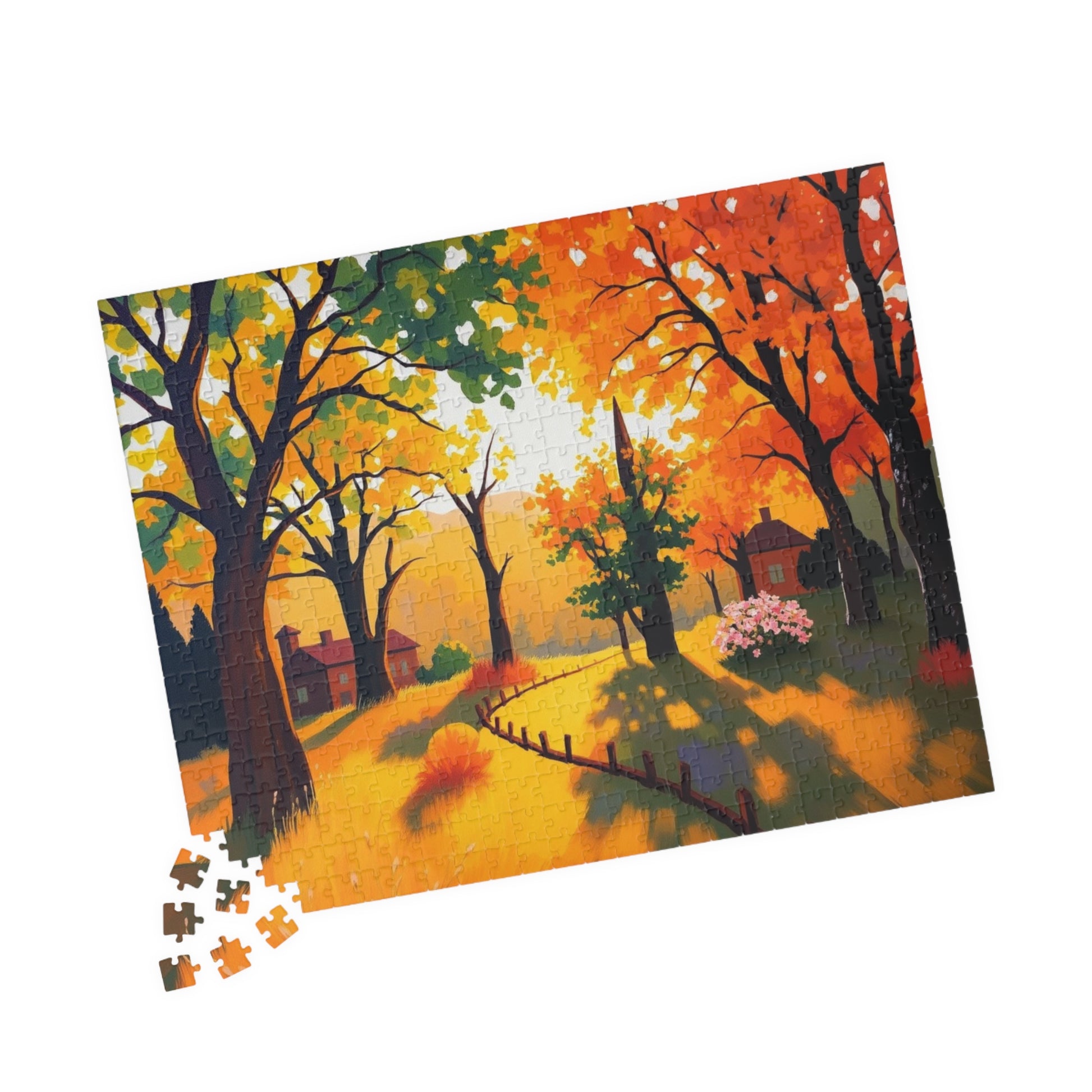 Autumn Sunset Landscape Puzzle for Adults and Teens, Cozy Fun Family Activity, Perfect for Relaxation, Friend Gift, Home Entertainment Puzzle The Puzzle Chest