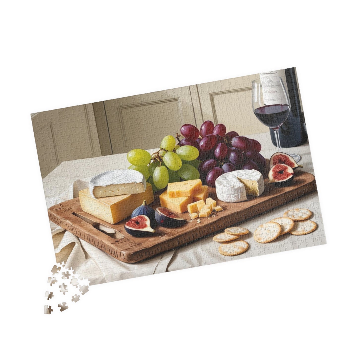 Foodie Jigsaw Puzzle - Cheese Wine Board, 110-1014 Piece Tabletop Game, Unique Kitchen Decor, Fun Family Activity, Gift for Food Lovers, Hobby Puzzle The Puzzle Chest