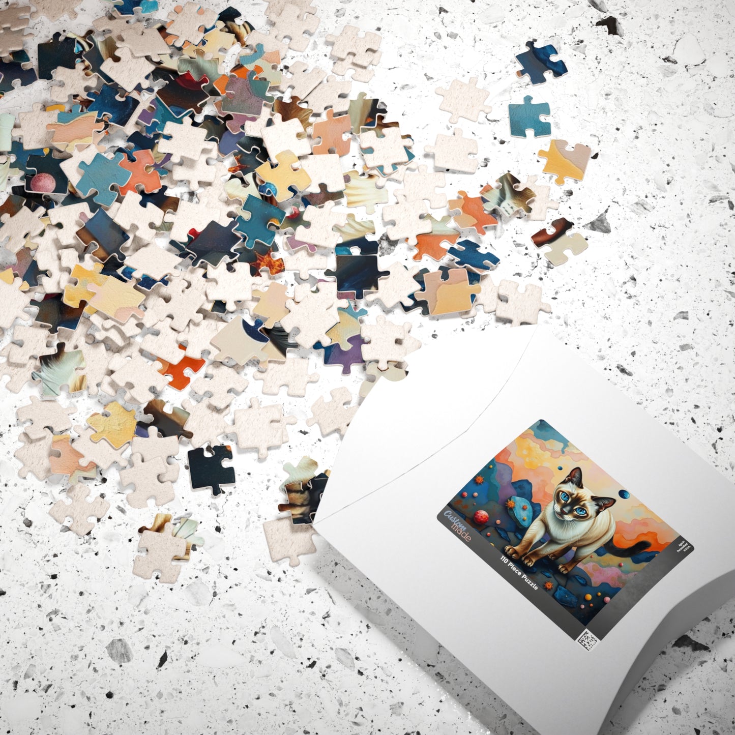 Jigsaw Puzzle, Siamese Cat with Blue Eyes in Dreamlike Landscape, 110 252 520 1014-Piece, Stress Relief, Animal Lover, Family Activity, Gift Puzzle The Puzzle Chest