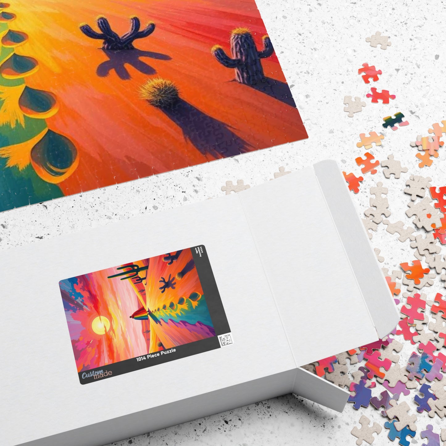 Solitude in Spectrum Jigsaw Puzzle - Surreal Desert Sunset, Colorful LGBTQ Art, Unique Pride Gift for Puzzle Lovers, Home Entertainment Puzzle The Puzzle Chest