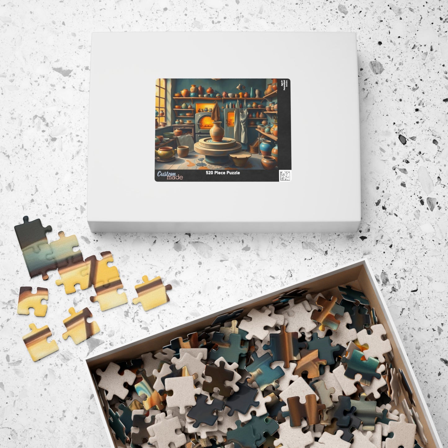 Artisan Pottery Shop Jigsaw Puzzle, Cute Colorful Ceramic Bowls, Vases and Potter's Wheel, Craft Lover Puzzle Enthusiast Gift, Relaxation Puzzle The Puzzle Chest