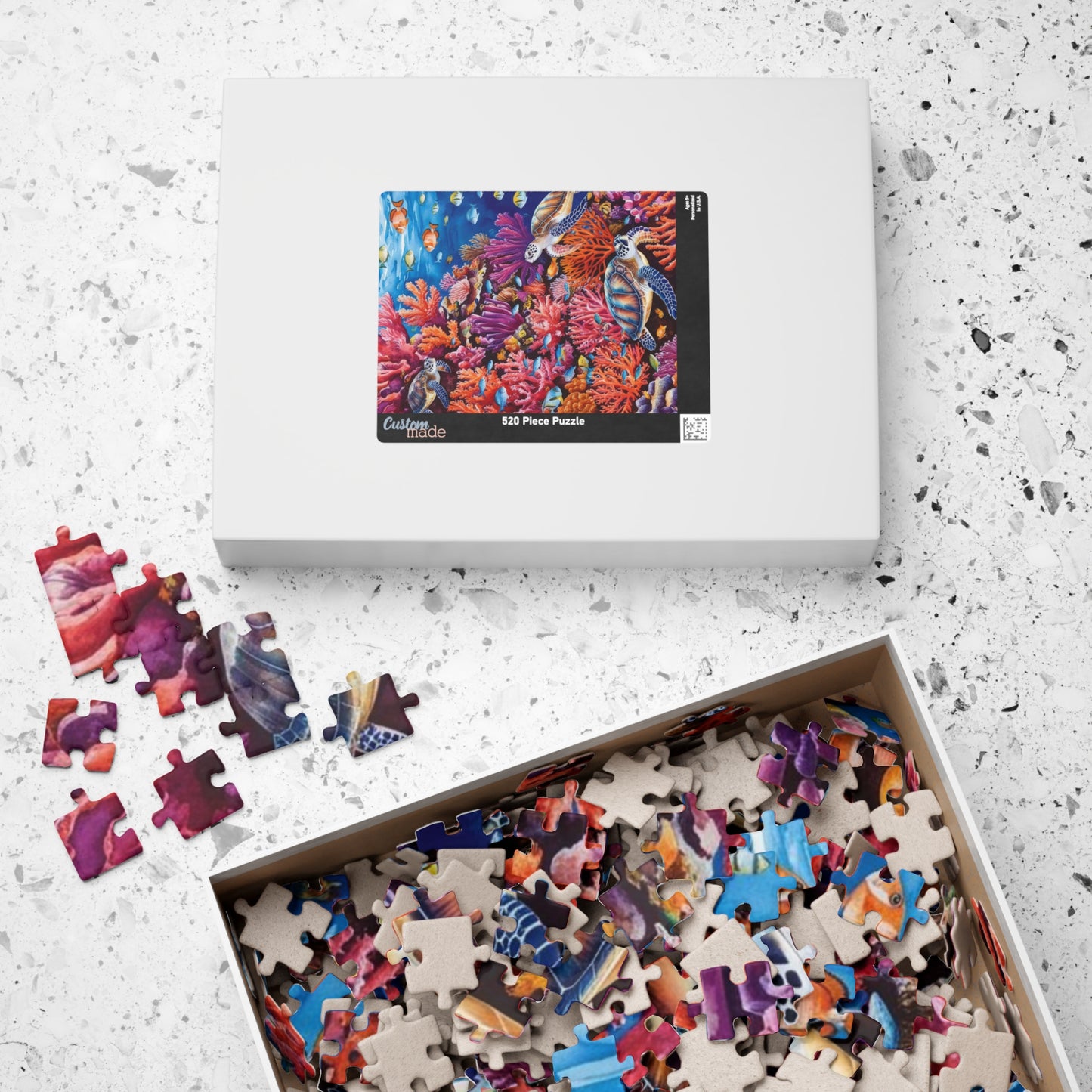 Underwater Sea Turtles Jigsaw Puzzle, 520-Piece Ocean Coral Reef Fish, Meditation Game, Stress Relief Activity, Best Gift for Nature Lovers Puzzle The Puzzle Chest