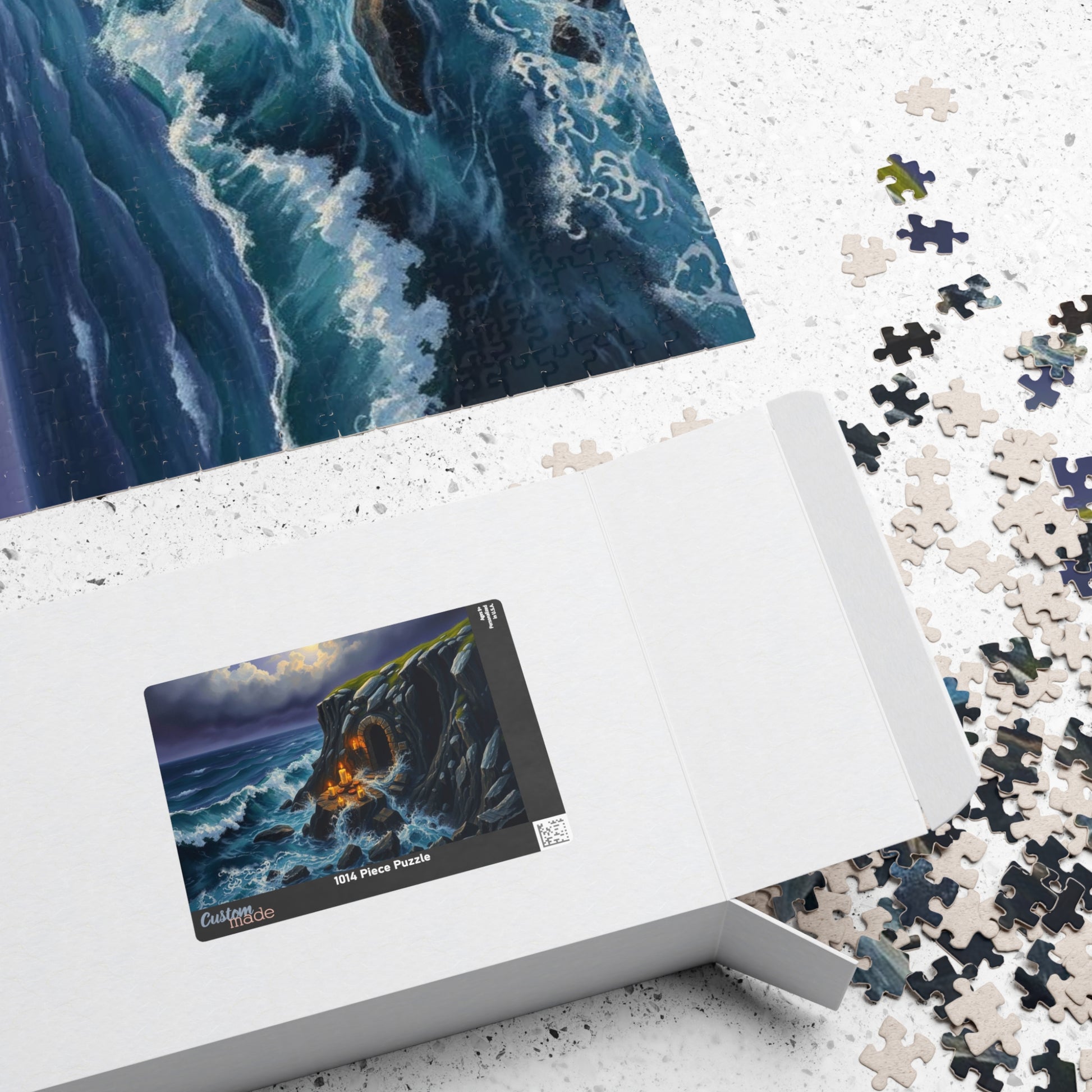 Sepulcher by the Sea Gothic Jigsaw Puzzle, Mystical Coastal Gothic Art Print, Solo Fun Meditation Activity, Gift for Dark Fantasy Lover Puzzle The Puzzle Chest