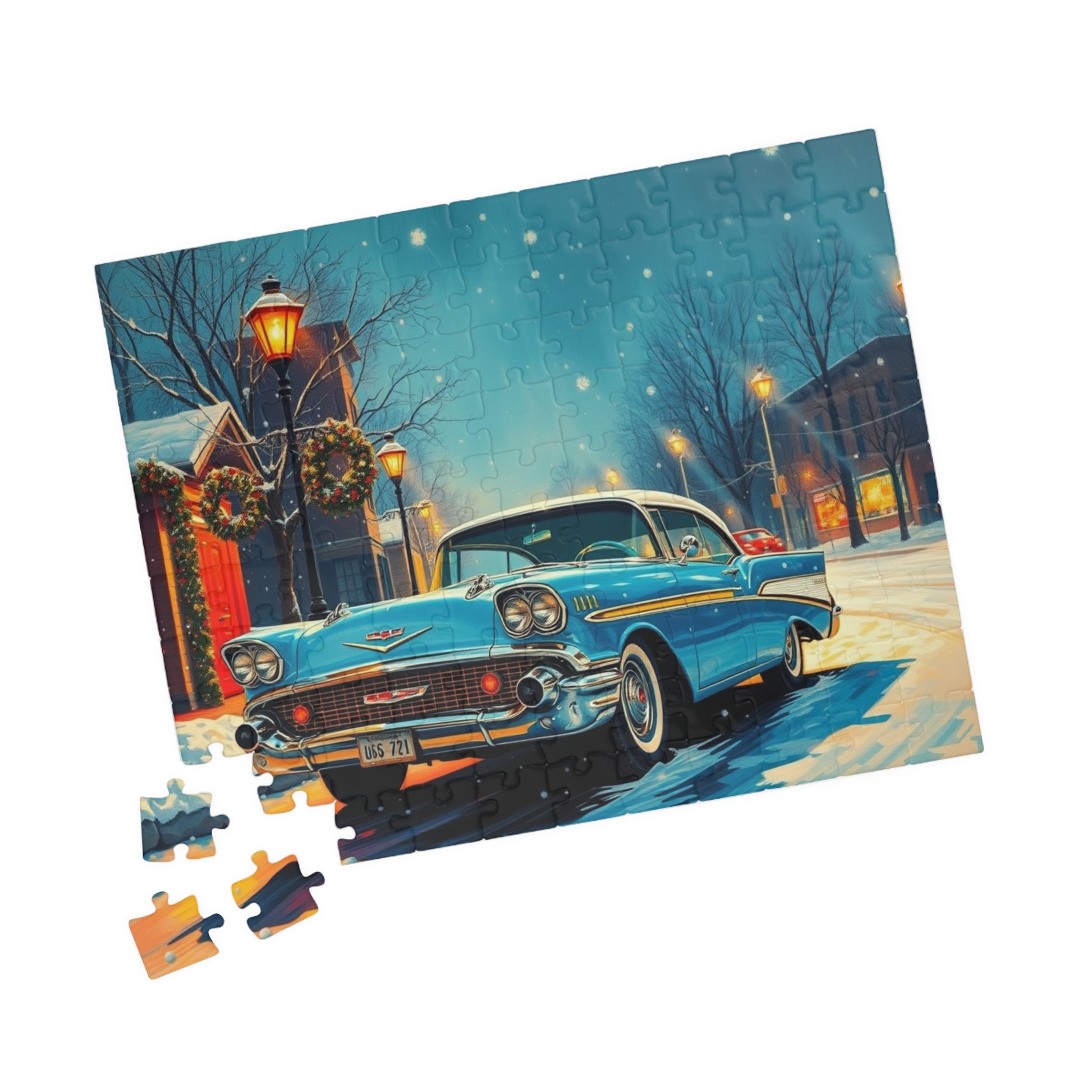 Vintage Car Puzzle - Retro 1957 Bel Air Jigsaw Game Puzzle The Puzzle Chest