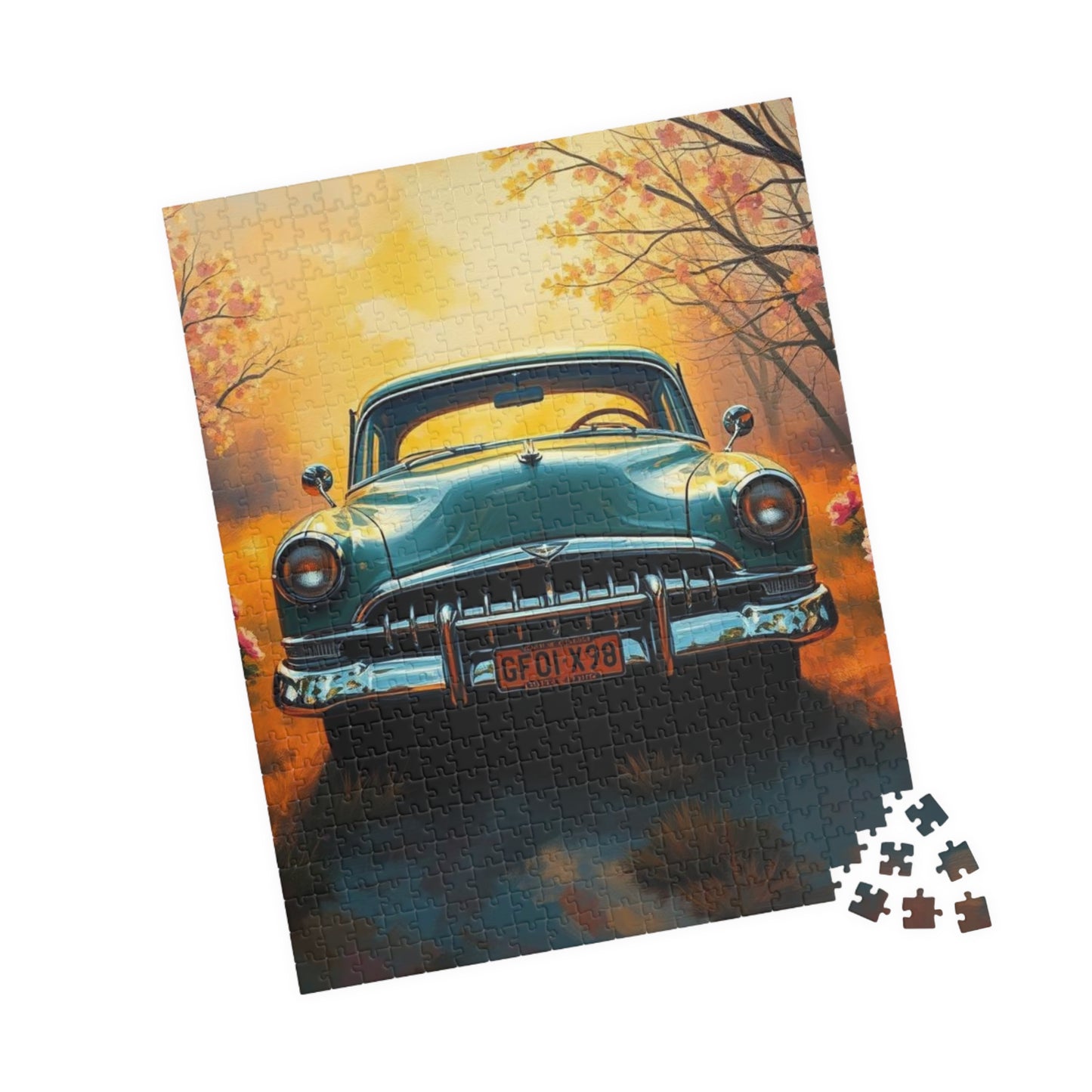 Fall Vintage Car Puzzle - 110, 252, 520, 1014-piece, Nostalgic Autumn Jigsaw for Car Lovers, Gift for Father's Day, Family Game Night Puzzle The Puzzle Chest