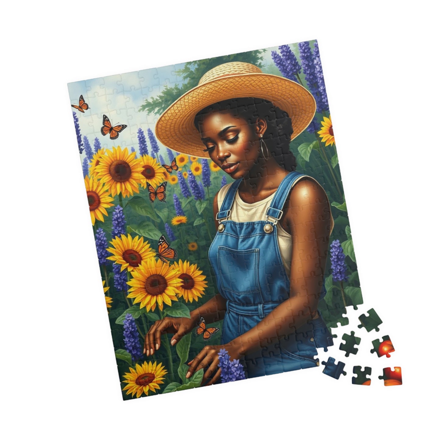 African American Woman Jigsaw Puzzle, Garden Scene 110-1014 Piece, Perfect Gift for Nature Lovers, Family Bonding Activity, Creative Hobby Puzzle The Puzzle Chest