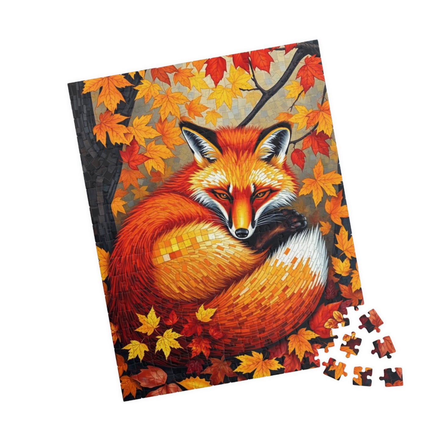 Autumn Forest Fox Mosaic Puzzle, Fall Wildlife Art Cozy Nature Jigsaw Game, Relaxing Hobby, Family Activity, Mindfulness Gift for Puzzle Fan Puzzle The Puzzle Chest