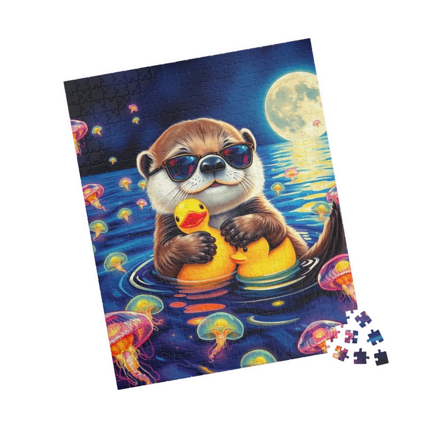 Cute Otter Jigsaw Puzzle with Jellyfish - Fun Family Activity, Perfect for Adults, Best Gift for Animal Lovers, Unique Brain Teaser Puzzle The Puzzle Chest