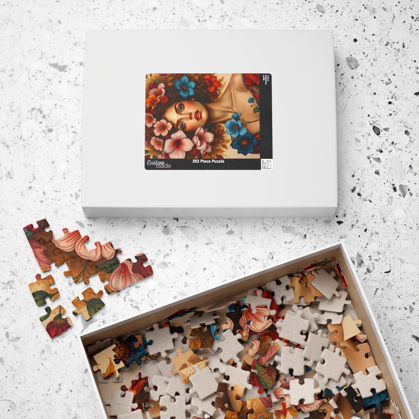 Floral Woman Puzzle, Portrait Art Jigsaw Puzzle for Adults, Unique Gift for Friends, Home Entertainment, Mindfulness Game, Relaxing Activity Puzzle The Puzzle Chest