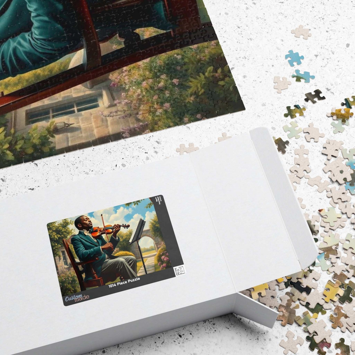 Black Victorian Musician Jigsaw Puzzle, Afrocentric Artwork Featuring Black Man Puzzle The Puzzle Chest