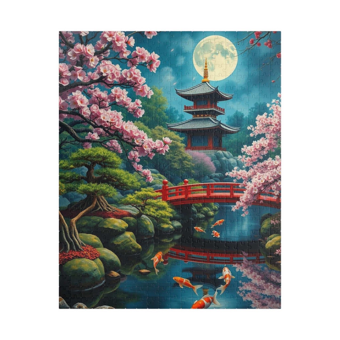 Scenic Koi Pond Puzzle, Relaxing Nature Art, Landscape Game Great for Family Time, Gifts for Puzzle Lovers, 110-1014 Piece Options 520 pcs (Vertical) Puzzle The Puzzle Chest