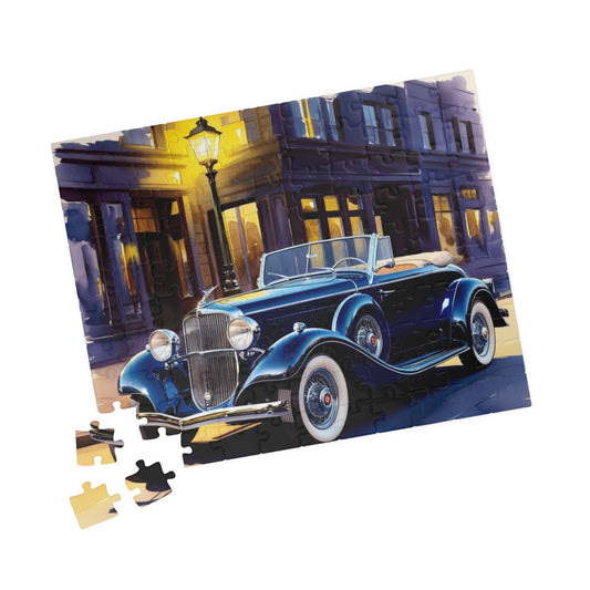 Vintage Car Puzzle - 1930 Convertible Retro Streetlamp Jigsaw Game Puzzle The Puzzle Chest