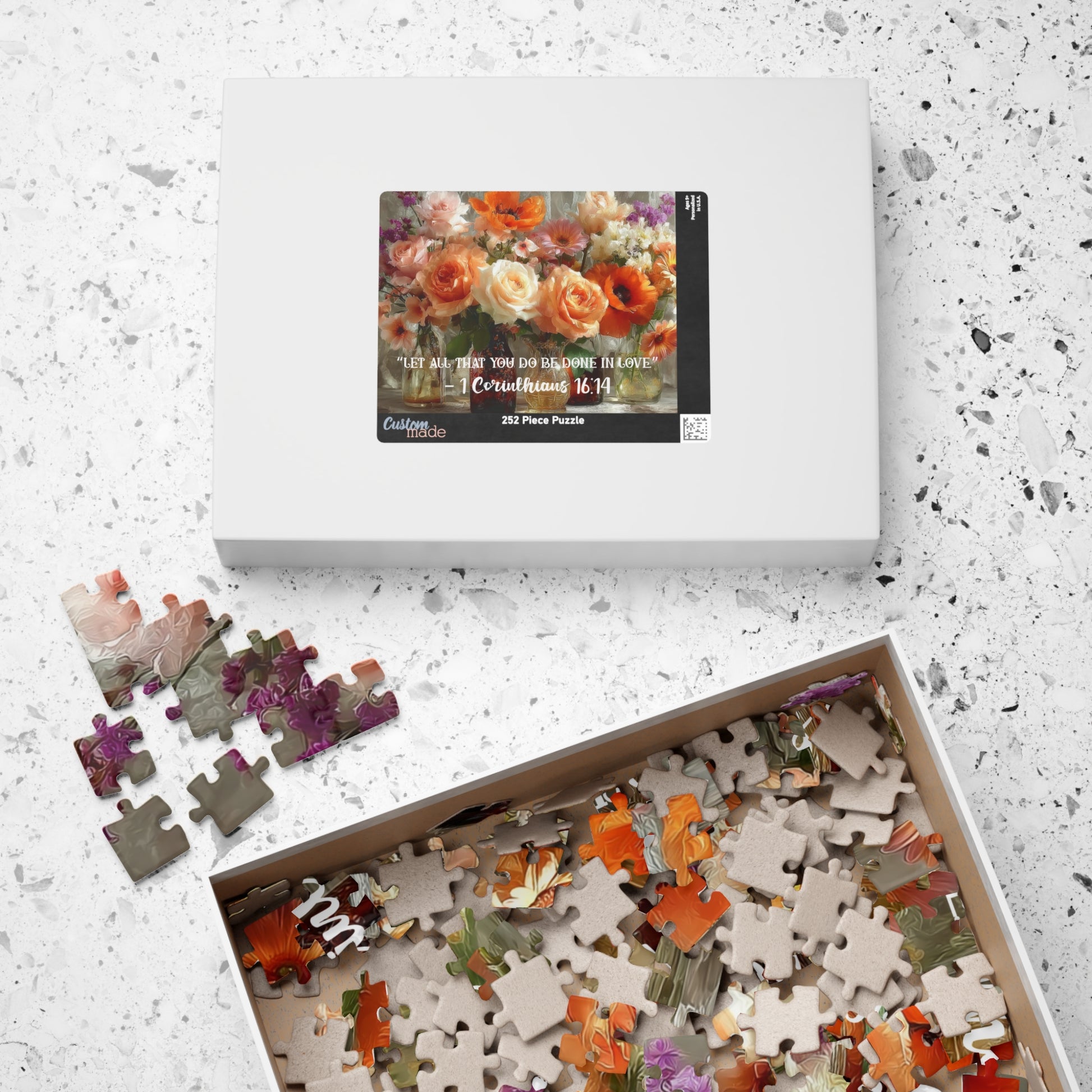 Vessels of Love – Grace in Bloom Jigsaw Puzzle, Floral Inspirational Puzzle Ideal Gift for Mindfulness & Family Fun, Christian Puzzle Lovers Puzzle The Puzzle Chest