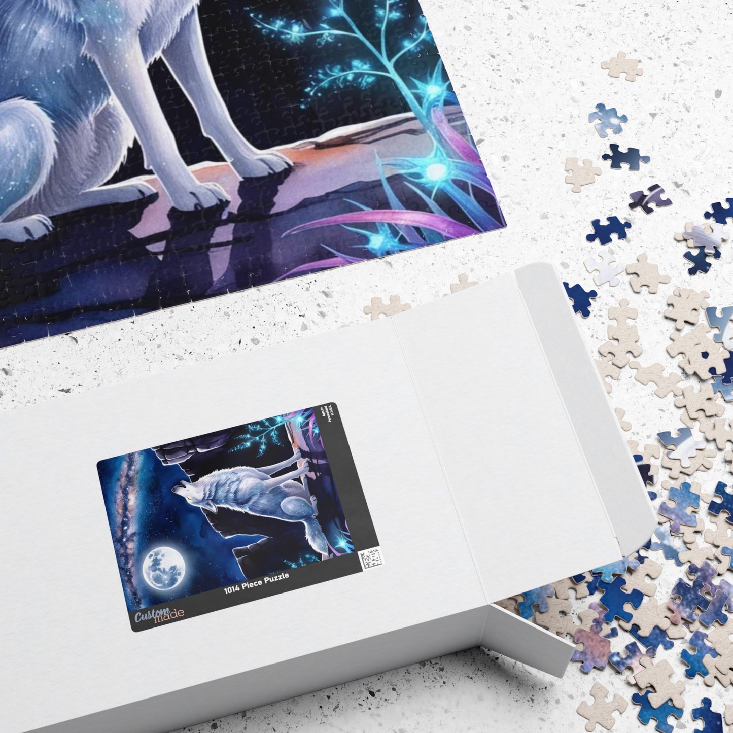 Mythical Jigsaw Puzzle - Wolf Howling at the Moon, 110/252/520/1014 Piece Animal Fun Family Tabletop Game, Best Unique Gift, Puzzle Lover