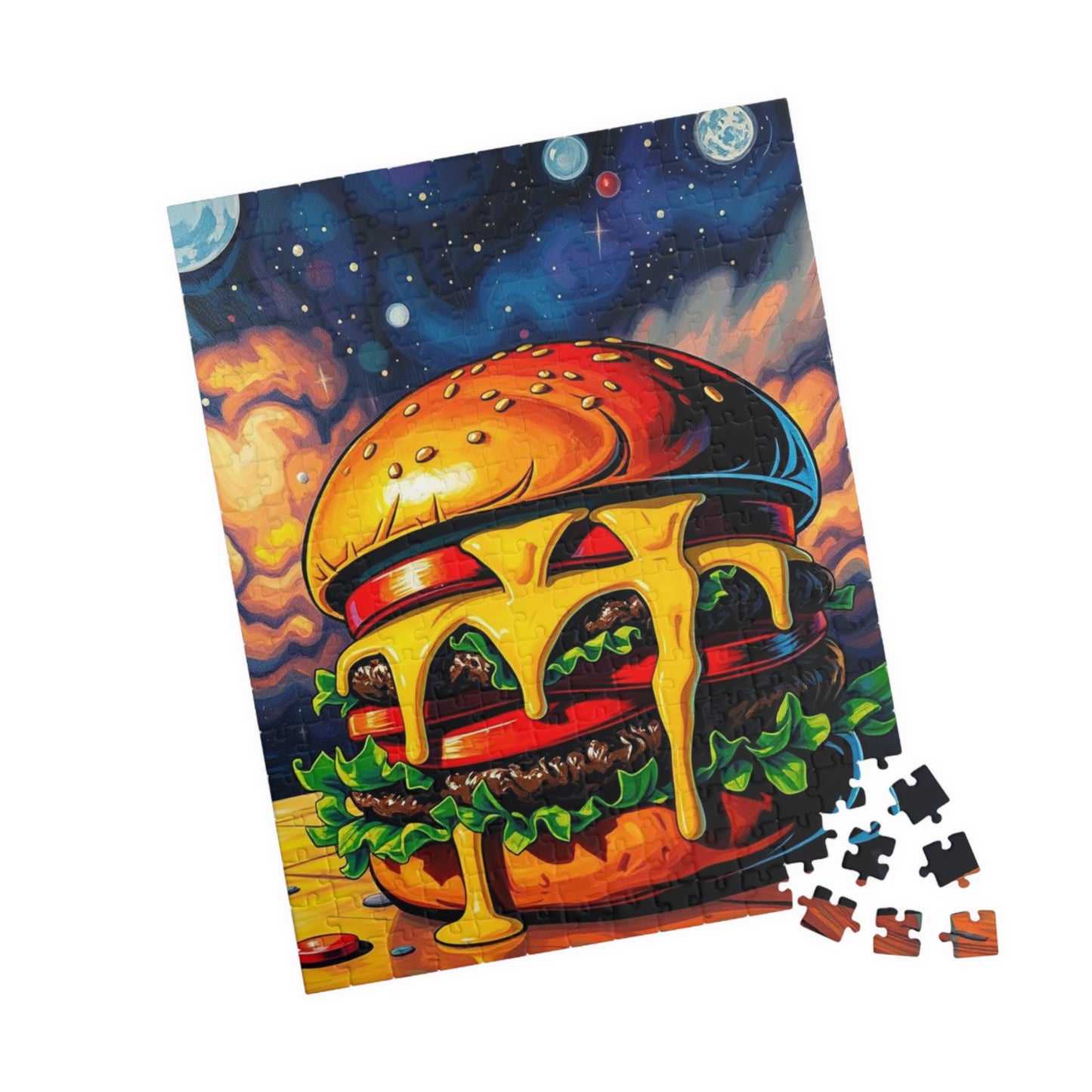 Cheesy Burger Puzzle, Pop Art Jigsaw Game for Adults, Fun Food Art Jigsaw, 110-1014 Piece Puzzles, Gift for Food Lovers, Game Night Activity Puzzle The Puzzle Chest