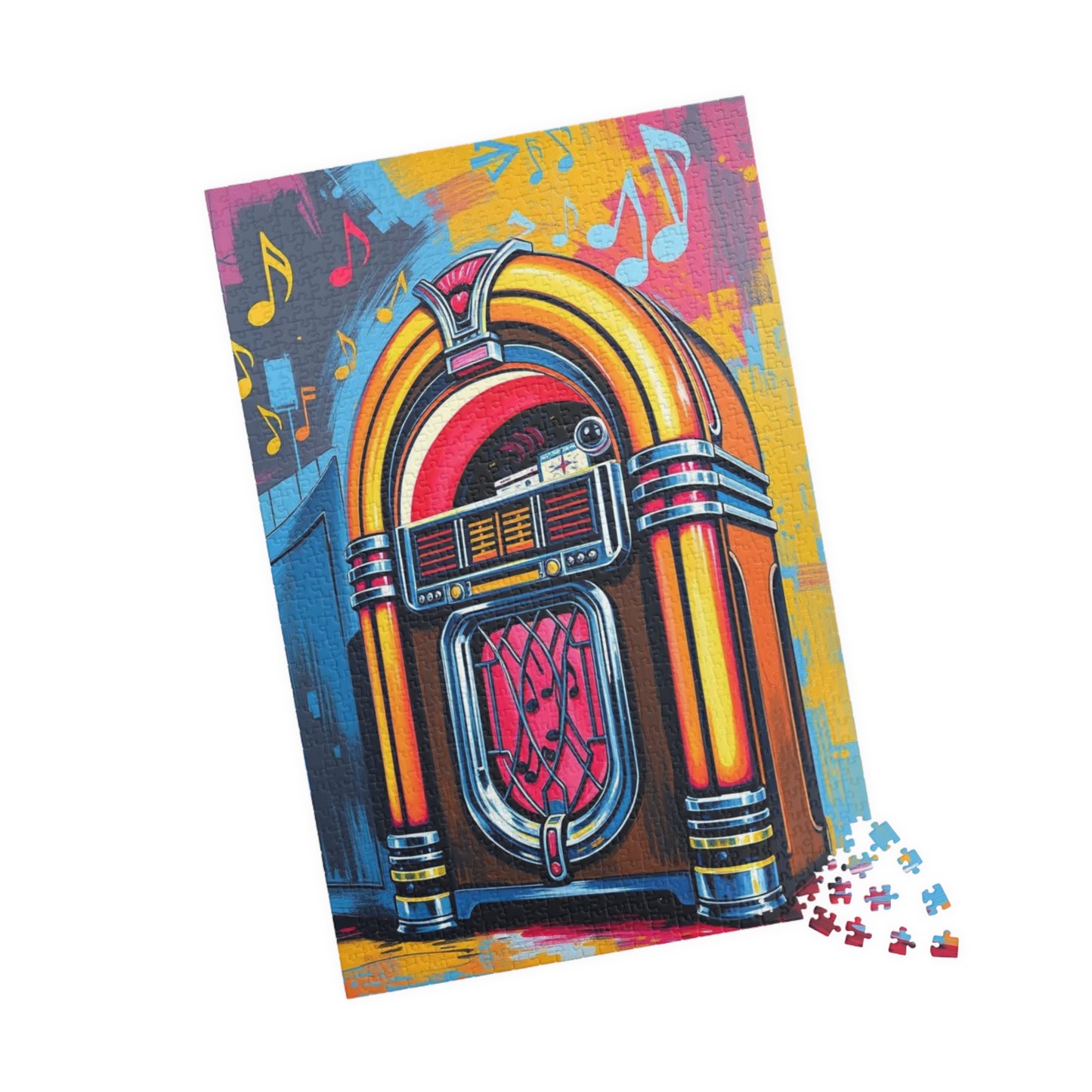 Retro Jukebox Puzzle - Pop Art Jigsaw Game, Fun Family Activity, Music Lovers Gift, Home Entertainment, Vintage Style, Entertaining Activity Puzzle The Puzzle Chest