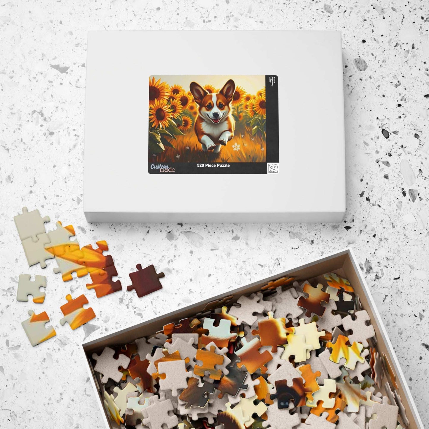 Corgi Sunflower Jigsaw Puzzle - Fun Family Activity, Pet Lover Birthday Holiday Gift for Friends, Home Entertainment Puzzle The Puzzle Chest
