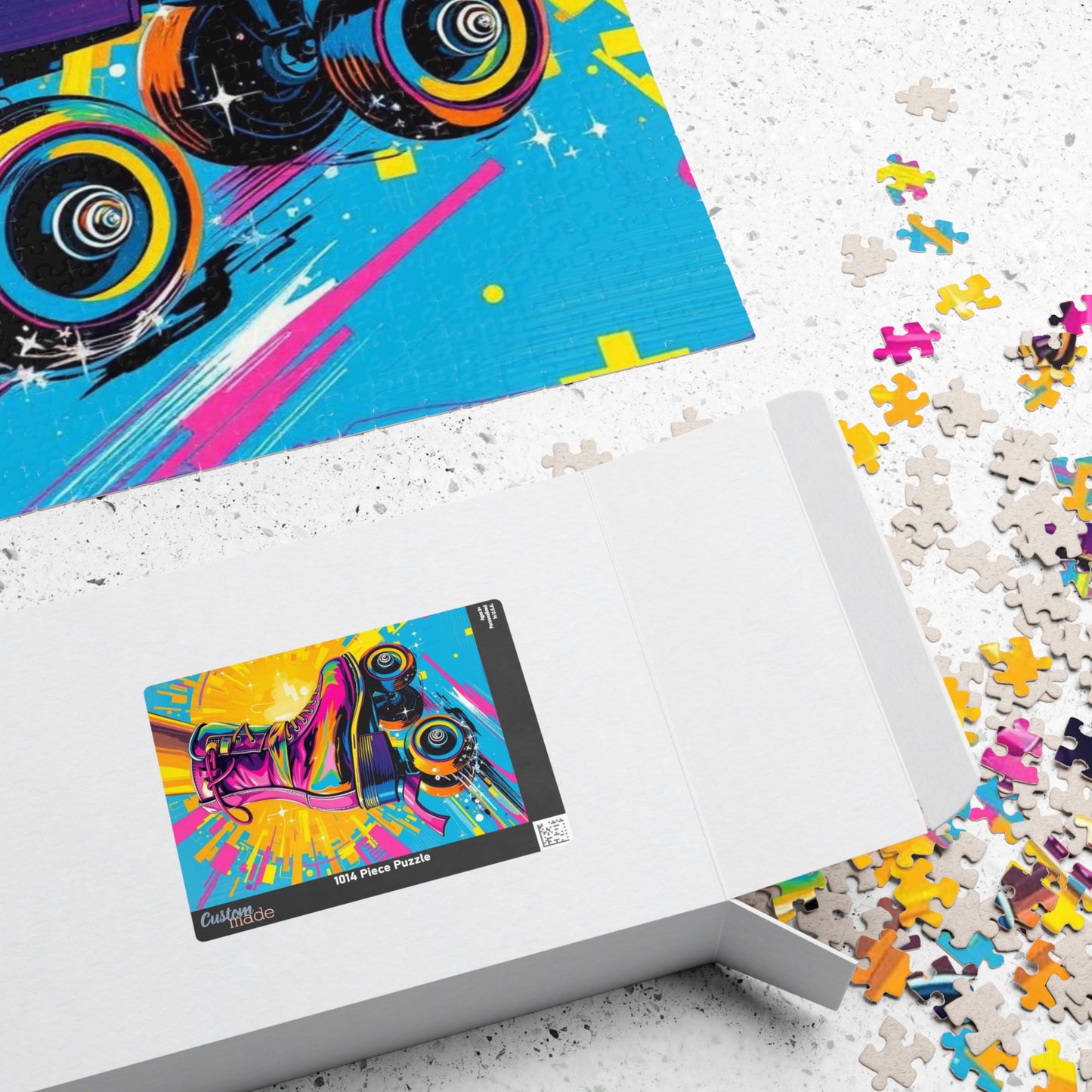 Colorful Roller Skate Puzzle | Pop Art Jigsaw Game | Fun Gift for Roller Skating Lovers | 110-1014 Piece | Family Game Night, Unique Home Puzzle The Puzzle Chest