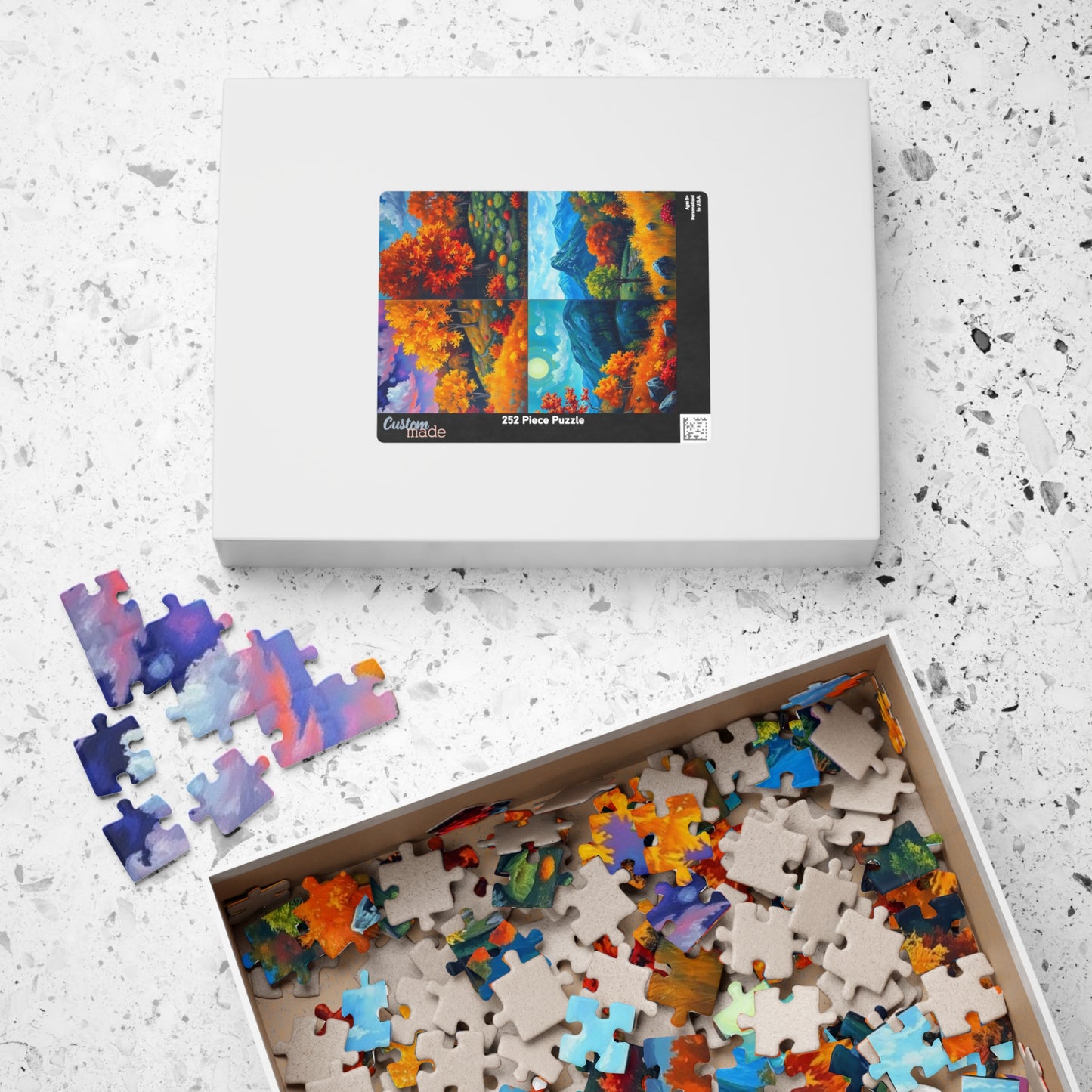 Fall Landscape Jigsaw Puzzle - 4-Quadrant Collage, 110 252 520 1014 Pieces, Autumn Scenery Game, Creative Activity, Family Fun, Gift Puzzle The Puzzle Chest