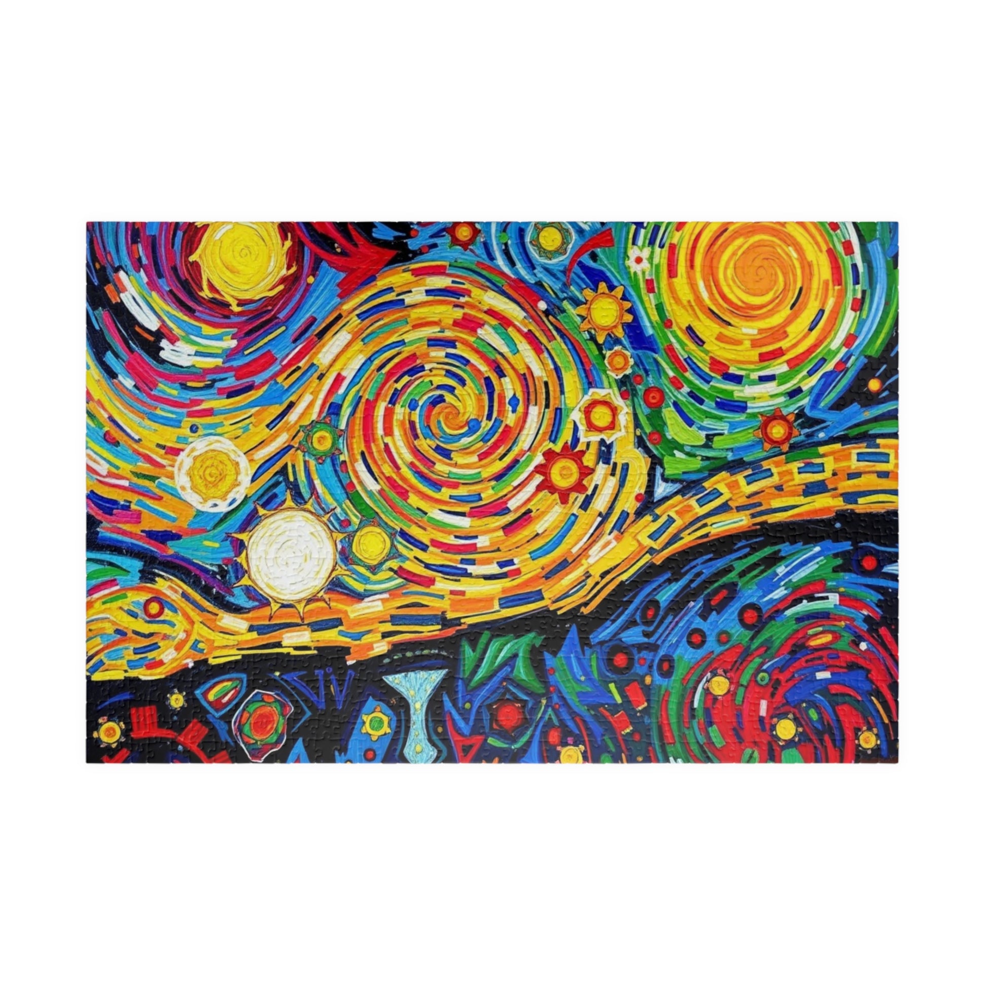 Colorful Artistic Puzzle for Adult, Vibrant Starry Night Design, Abstract Jigsaw Game 1014 pcs (Horizontal) Puzzle The Puzzle Chest
