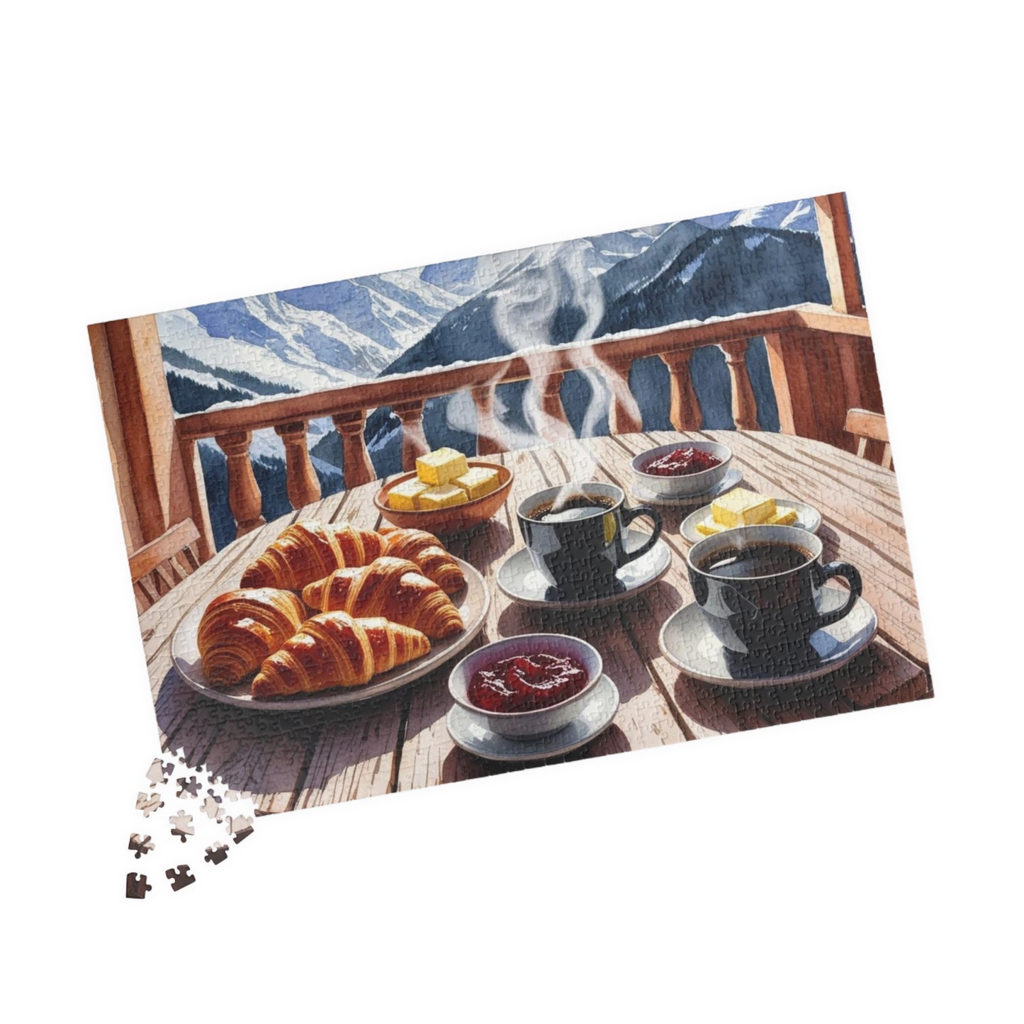 Rustic Breakfast Jigsaw Puzzle for Adults, Mountain View Indoor Activity Tabletop Game, Scenic Nature Lover Puzzle Gift for Friends Puzzle The Puzzle Chest
