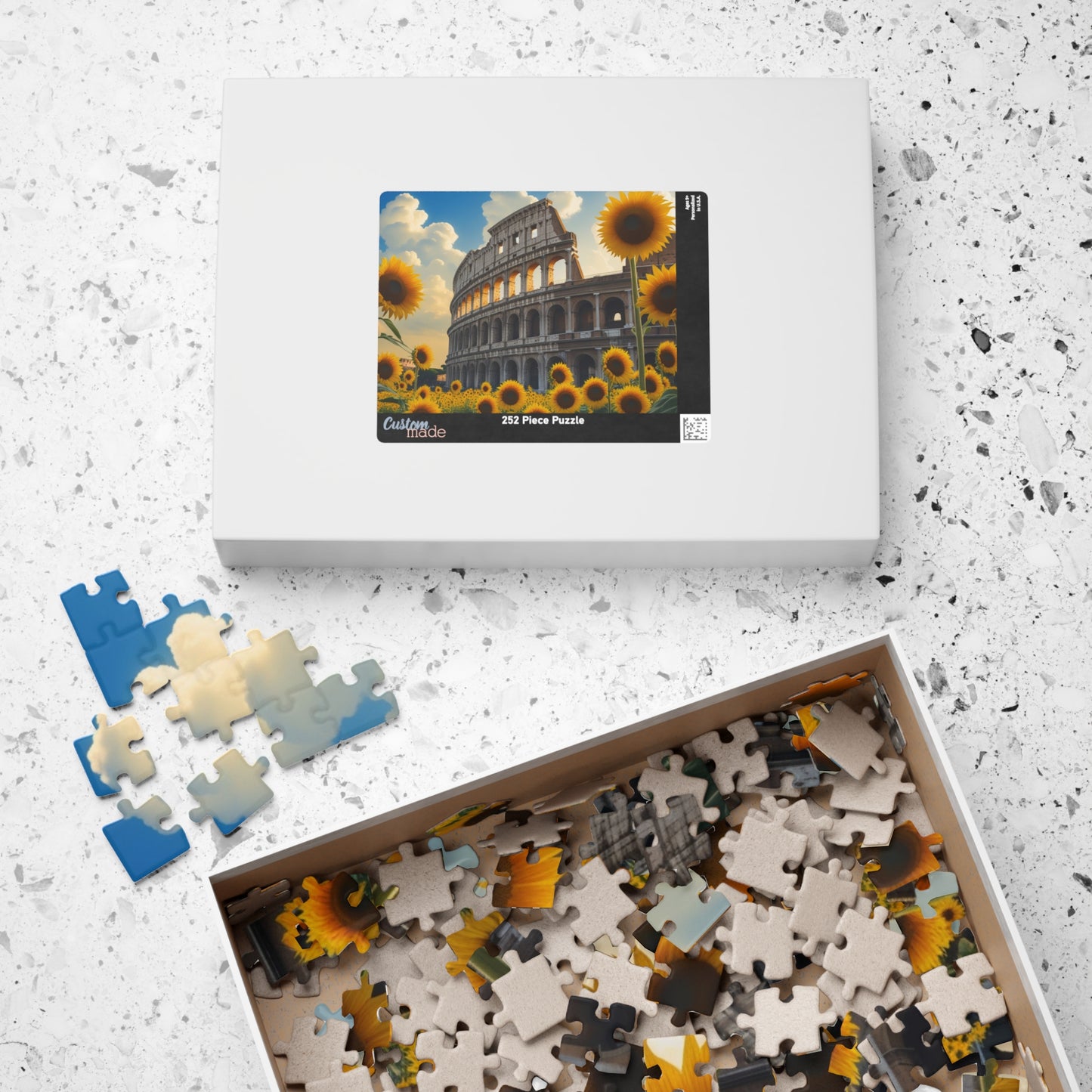 Jigsaw Puzzle, Ancient Colosseum and Sunflowers, 110 252 520 1014-Piece, Rome Italy, Creative Activity, Fun Family Game, Gift for Travelers Puzzle The Puzzle Chest