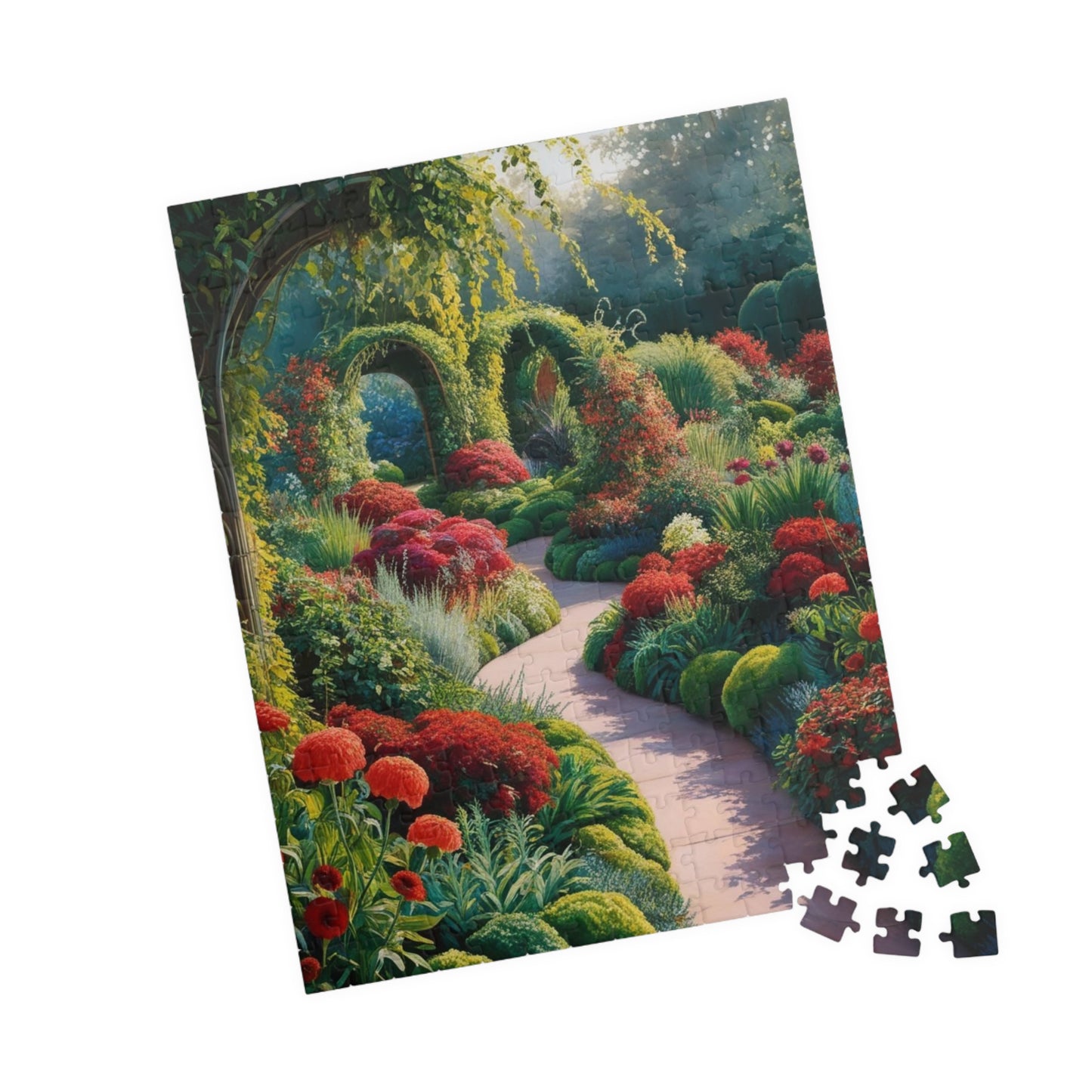 Serene Garden Puzzle - Relaxing Floral Artwork, Flower Jigsaw Game for Adults, Family Fun, Nature Lovers Gift, 110, 252, 520, 1014-piece Puzzle The Puzzle Chest