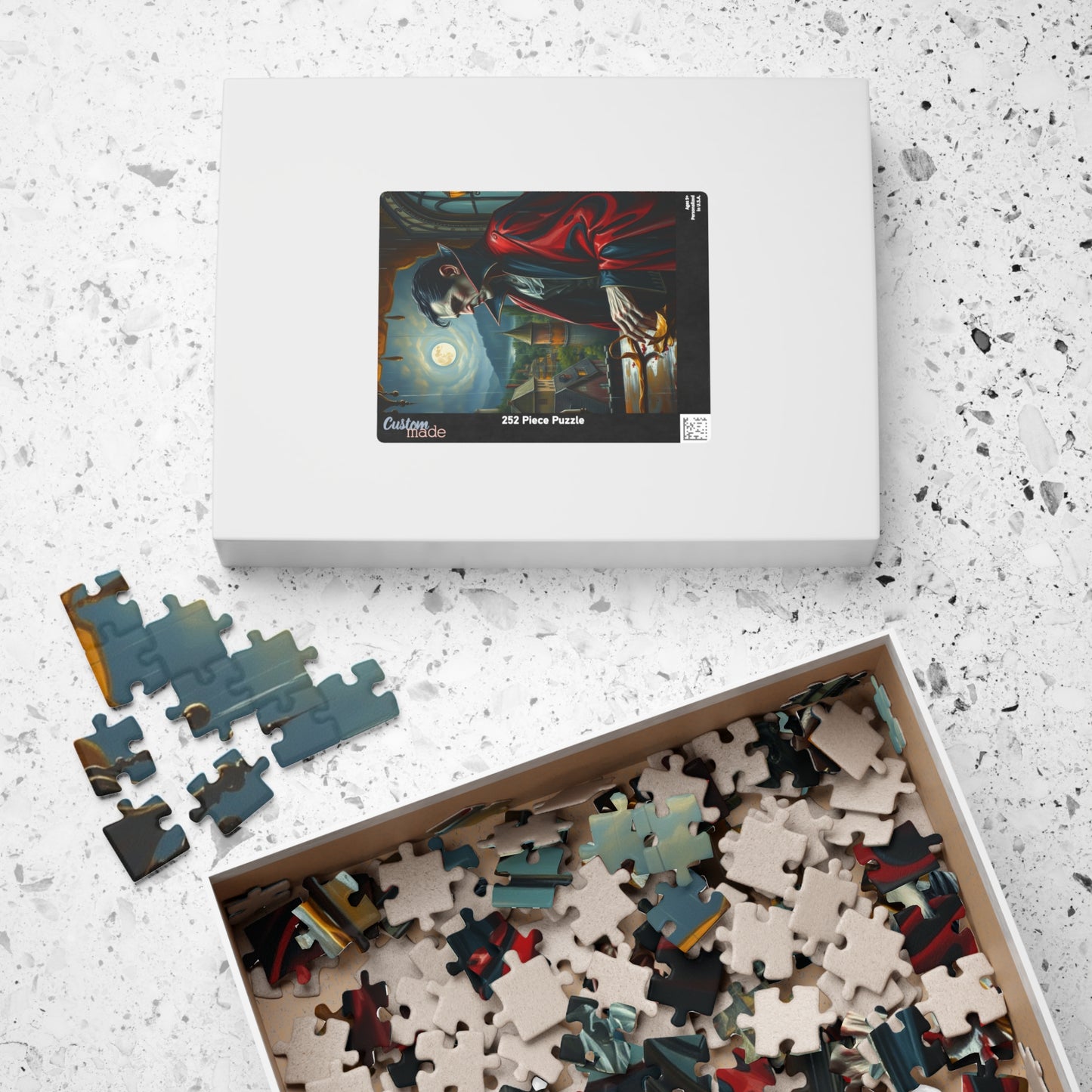 Gothic Vampire Puzzle, Perfect for Halloween, Horror Decor, Family Game Night, Unique Gift, 110-1014-piece Options Puzzle The Puzzle Chest