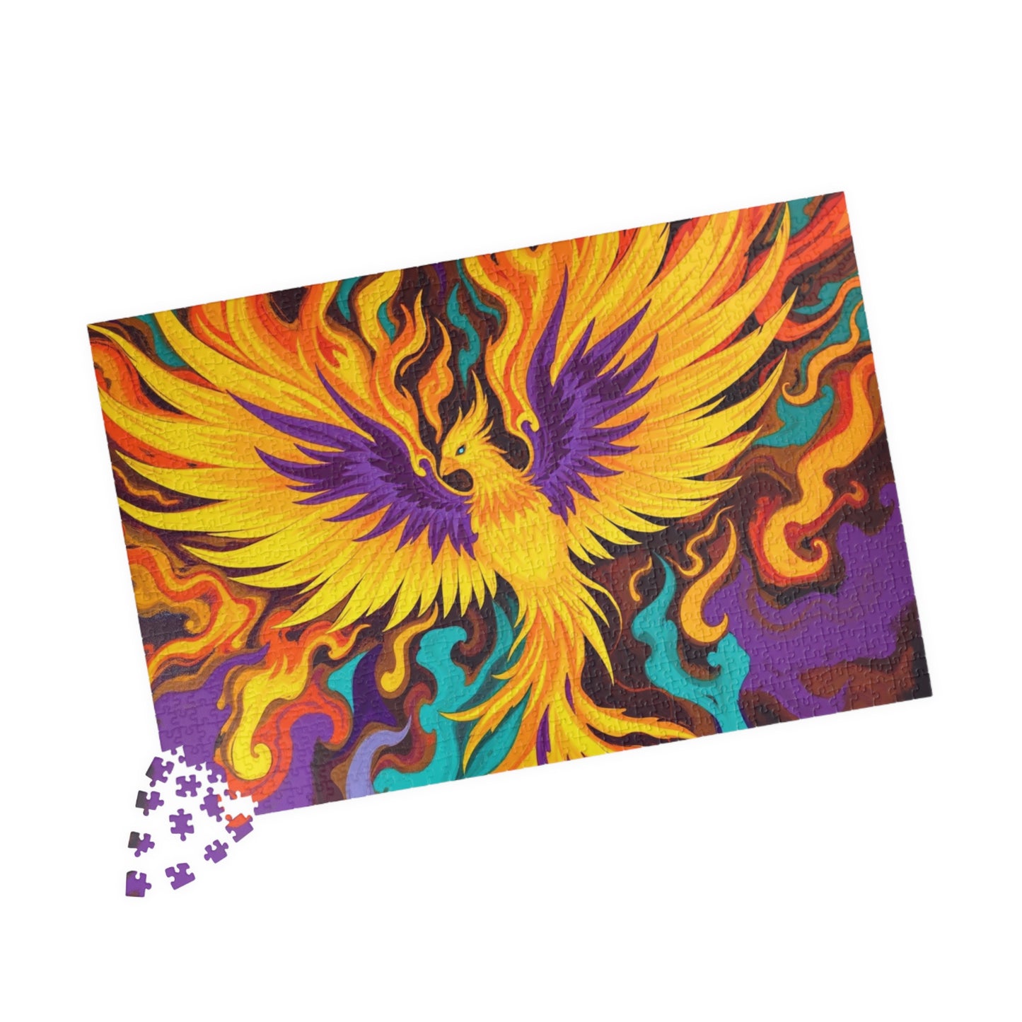 Abstract Phoenix Rising Jigsaw Puzzle (110-1014 Piece), Firebird Engulfed in Vibrant Flames, Puzzle Lover Unique Gift, Fun Brain Teaser Puzzle The Puzzle Chest