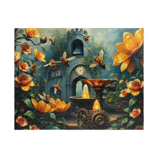 Floral Garden Steampunk Jigsaw Puzzle - Mindful Home Entertainment, Fun Family Game Night, Puzzle Lover Gift for Friend, Unique Brain Teaser 252 pcs (Horizontal) Puzzle The Puzzle Chest