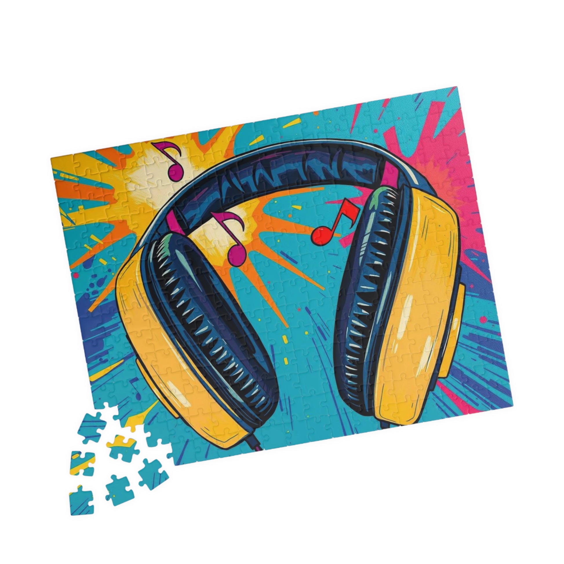 Colorful Music Headphones Puzzle - Pop Art Jigsaw Puzzle for Adult Home Entertainment, Fun Gift for Music Lovers, Birthday Gift for Friends Puzzle The Puzzle Chest