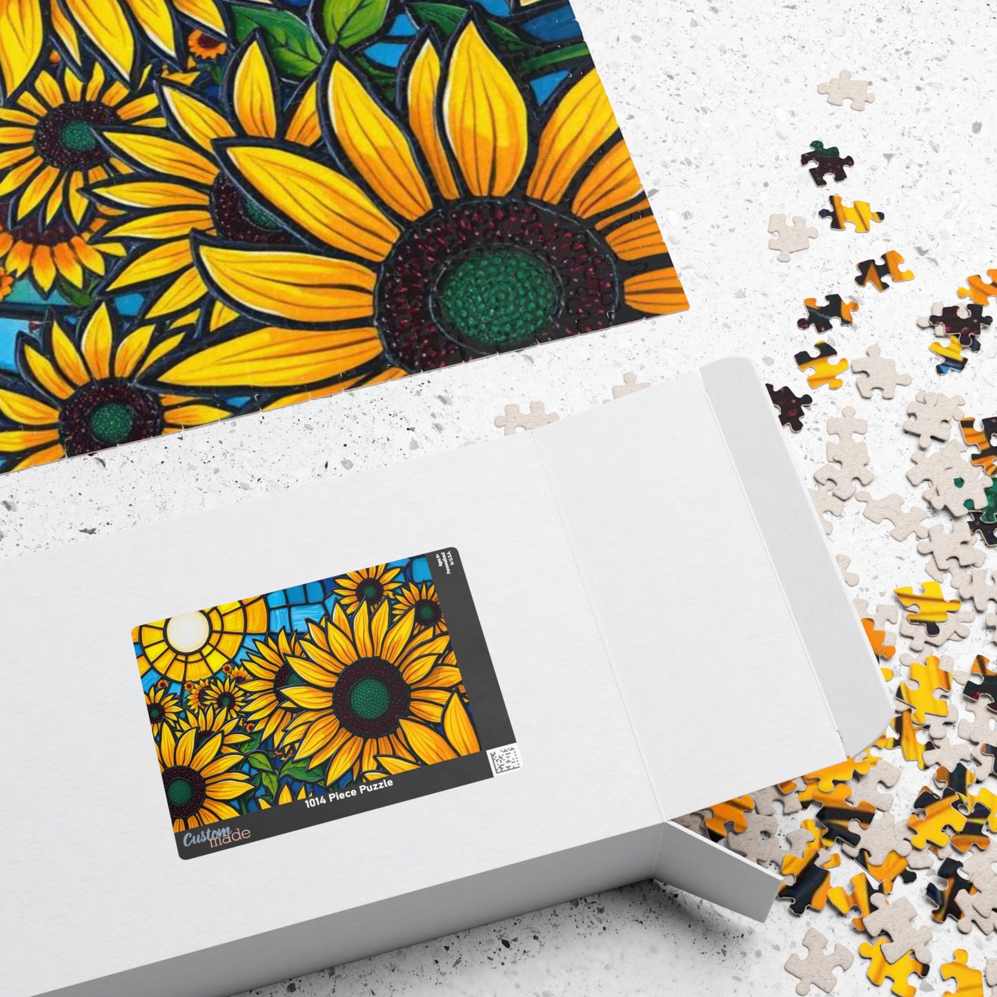 Bright Floral Horizon Sunflower Field Puzzle, Nature Art Landscape Jigsaw Game for Family Game Night, Adult Puzzle Lover Gift, Brain Teaser